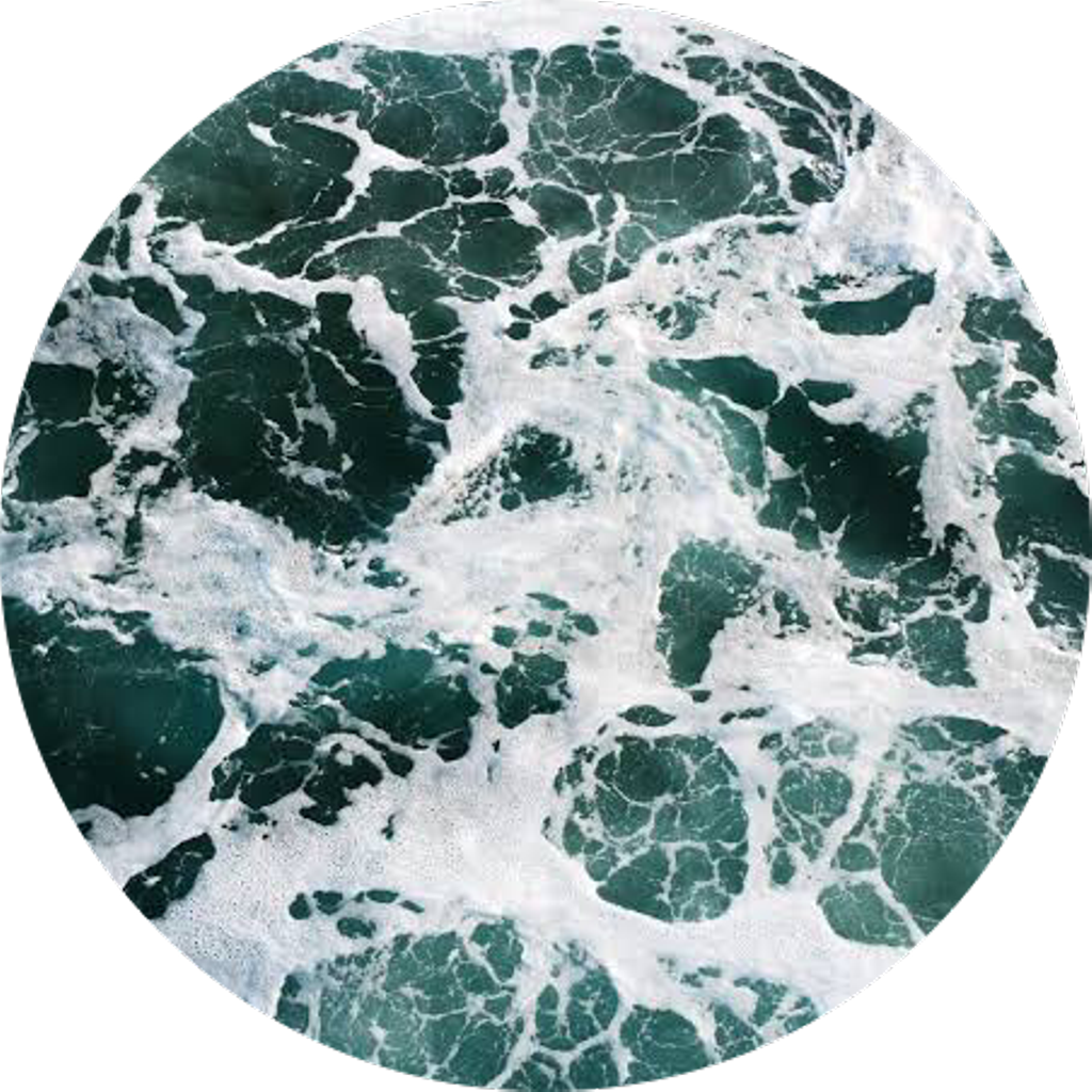 Ocean Waves Circle Background PNG