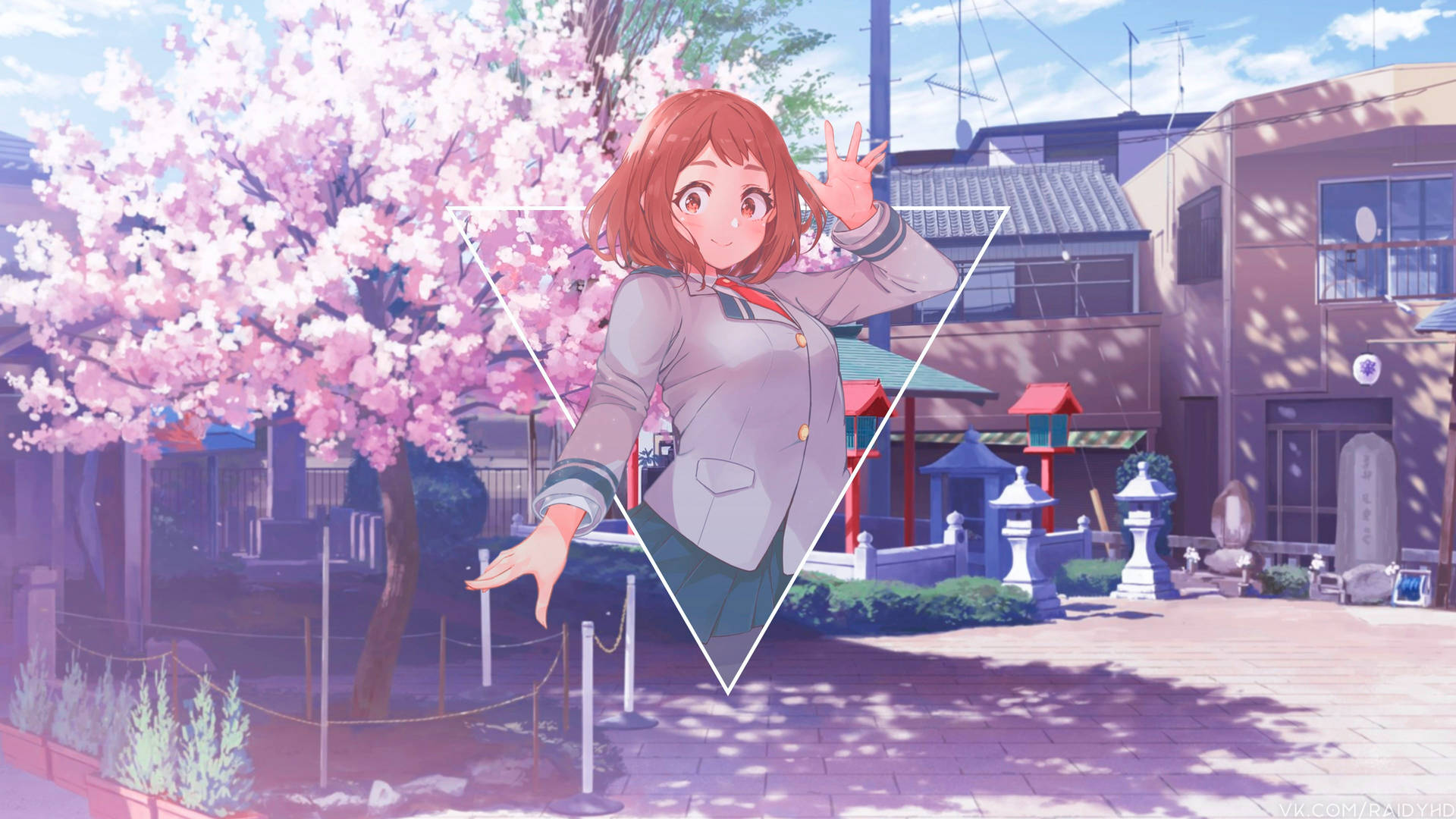 Ochaco Uraraka Sakura Desktop Wallpaper