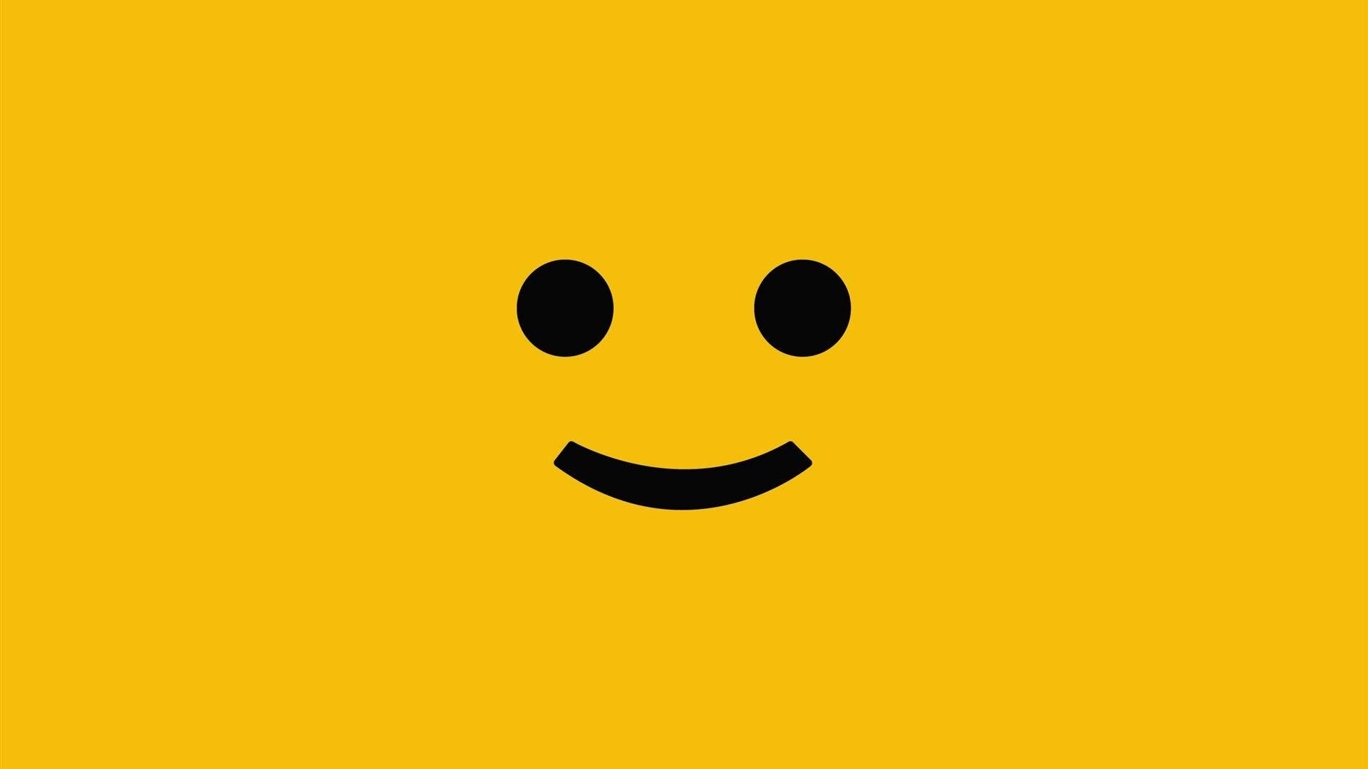 Ocher Yellow Happy Smiley Wallpaper