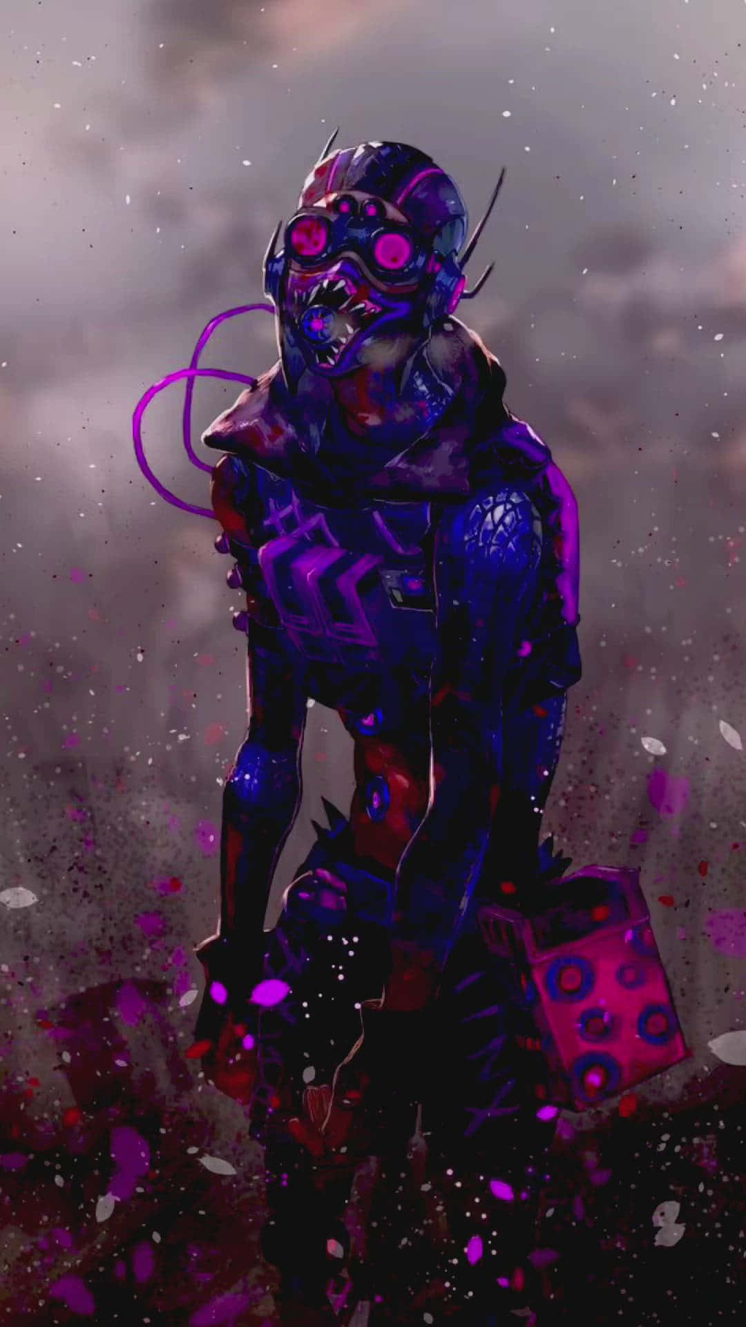 A Purple And Black Robot With A Purple Helmet Wallpaper