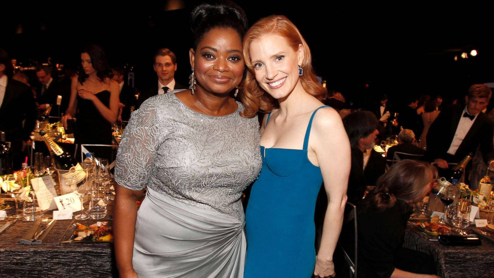 Octavia Spencer And Actress Jessica Chastain Wallpaper