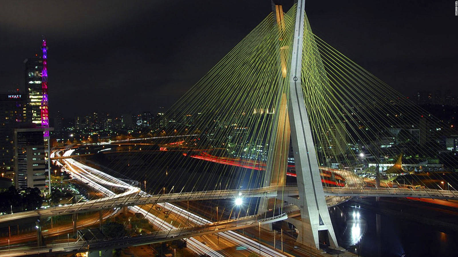 Octavio Frias De Oliveira Bridge Sao Paulo Background