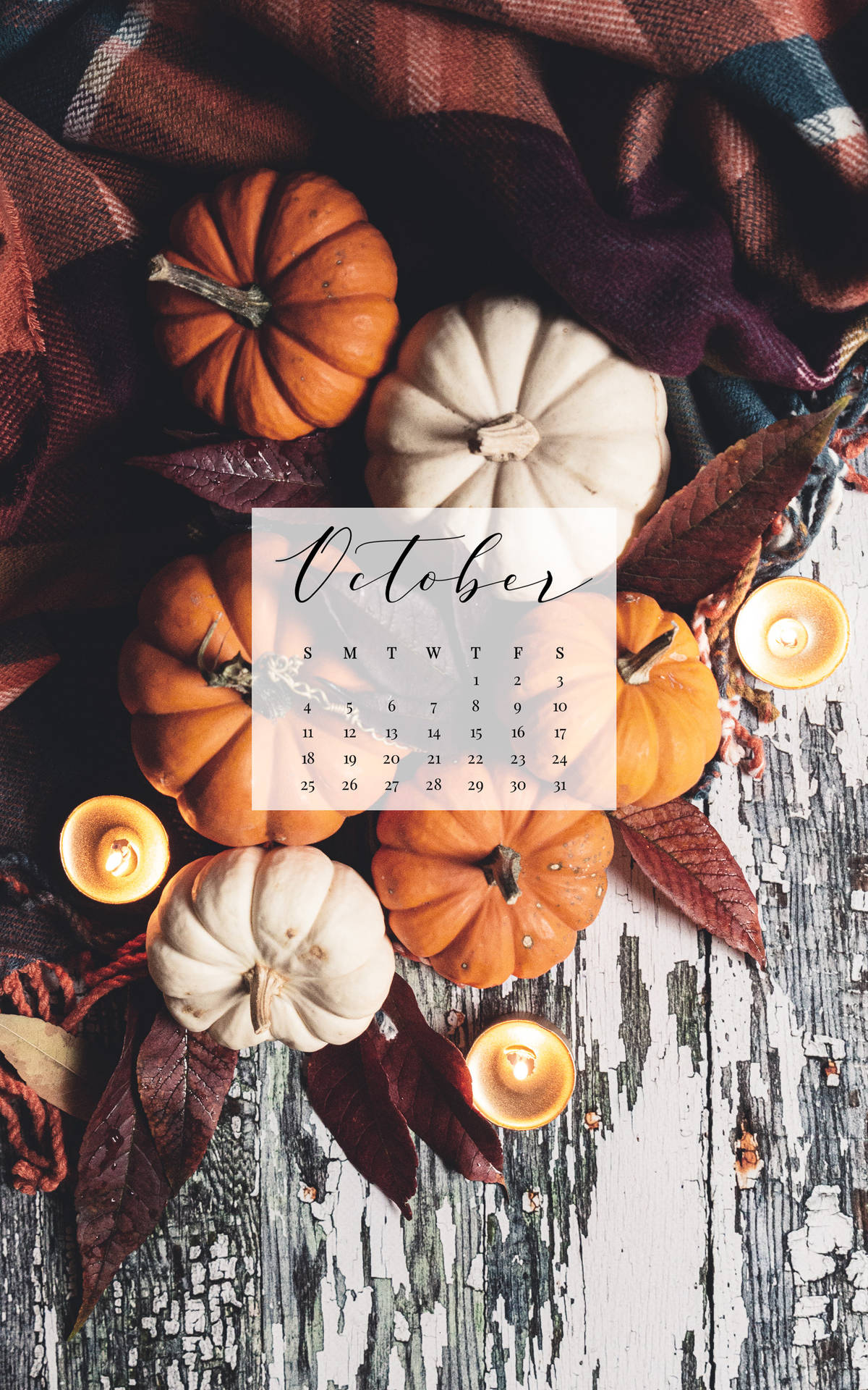 October 2020 Calendar Table Wallpaper