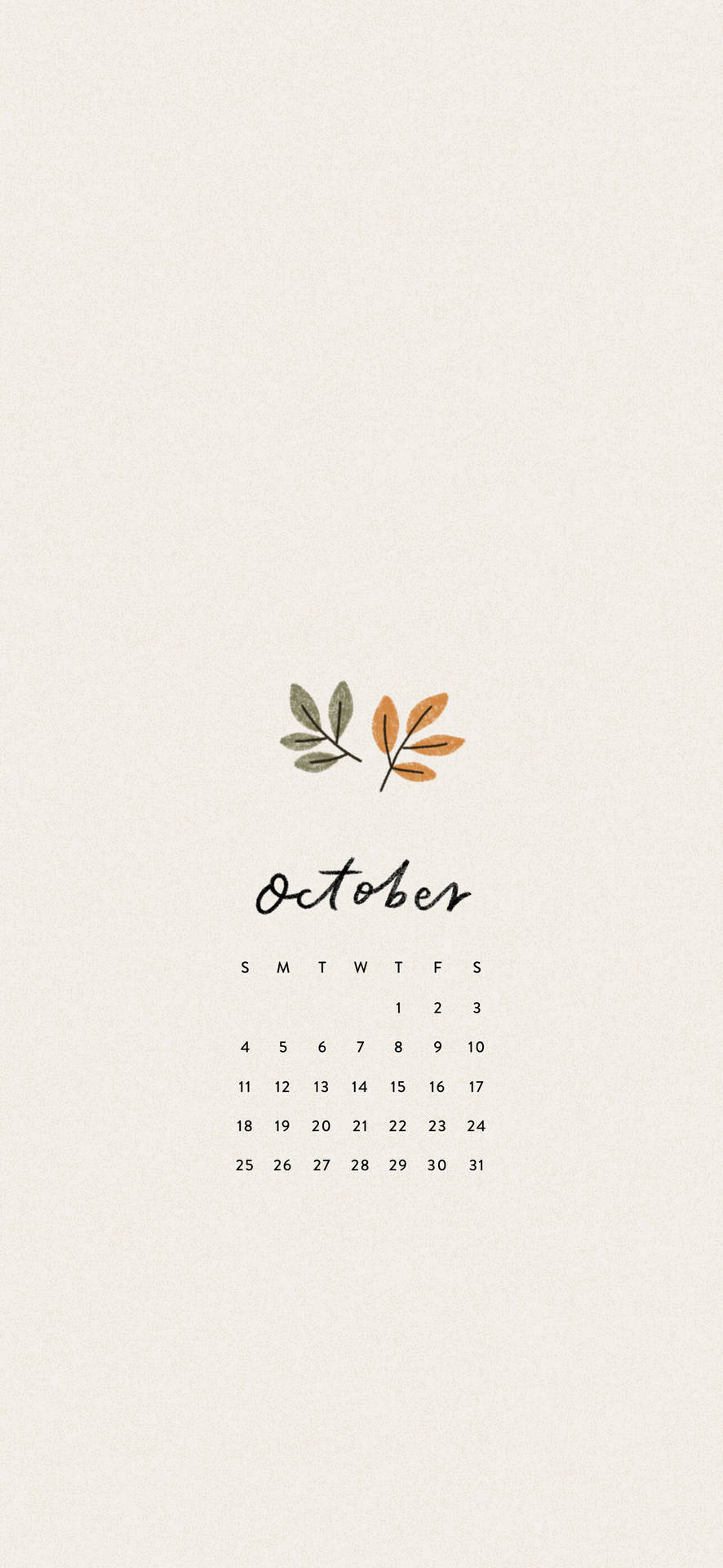 Countdown to the New Year with October 2020 Calendar Wallpaper