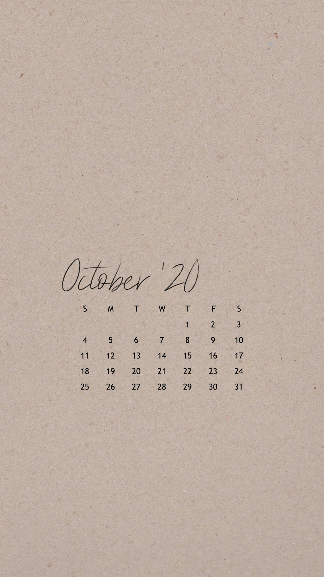 A Calendar With The Word October 20 Written On It Wallpaper