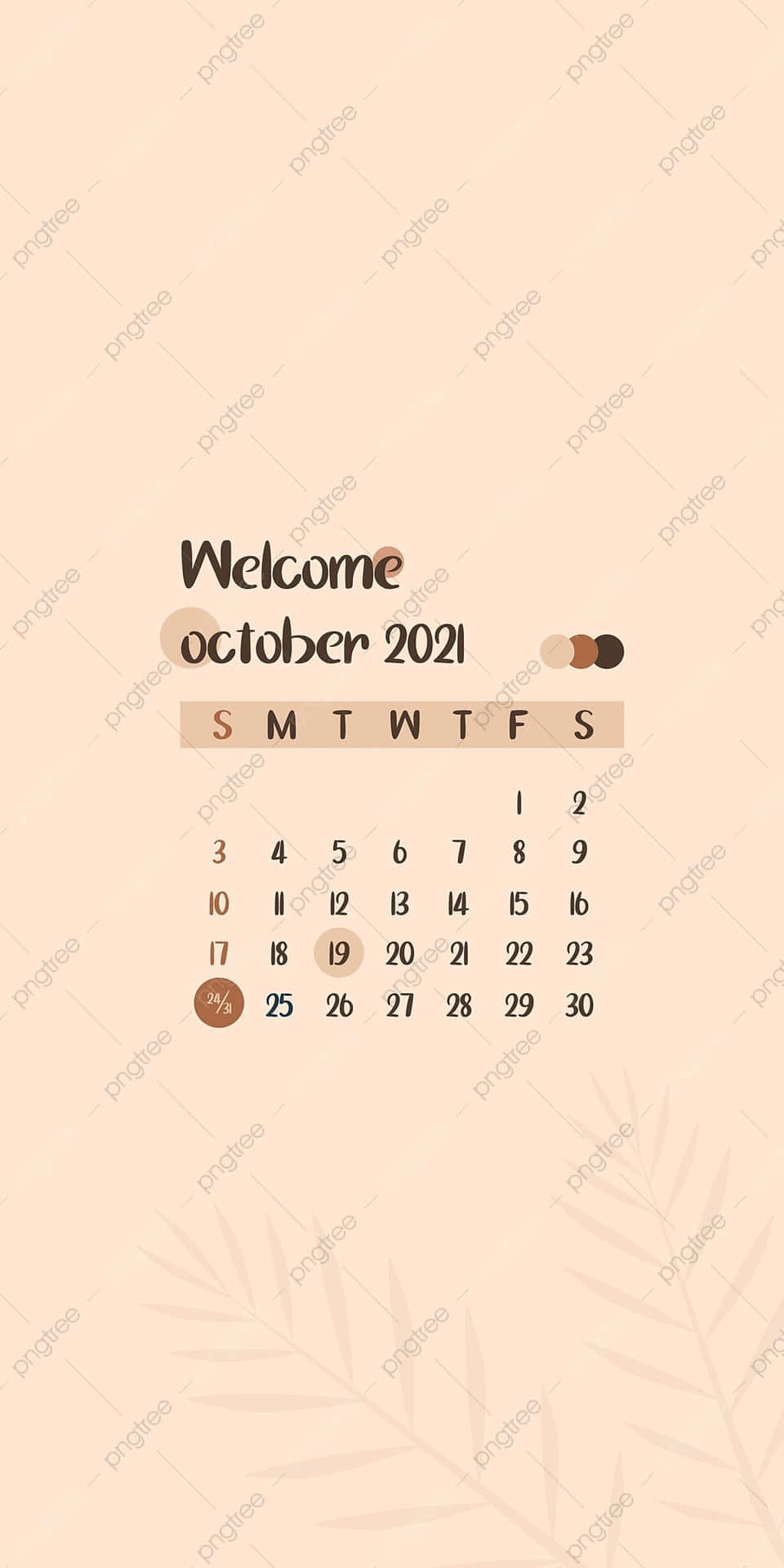 Hold øje med vigtige datoer i oktober med denne 2021 Kalender Tapet. Wallpaper
