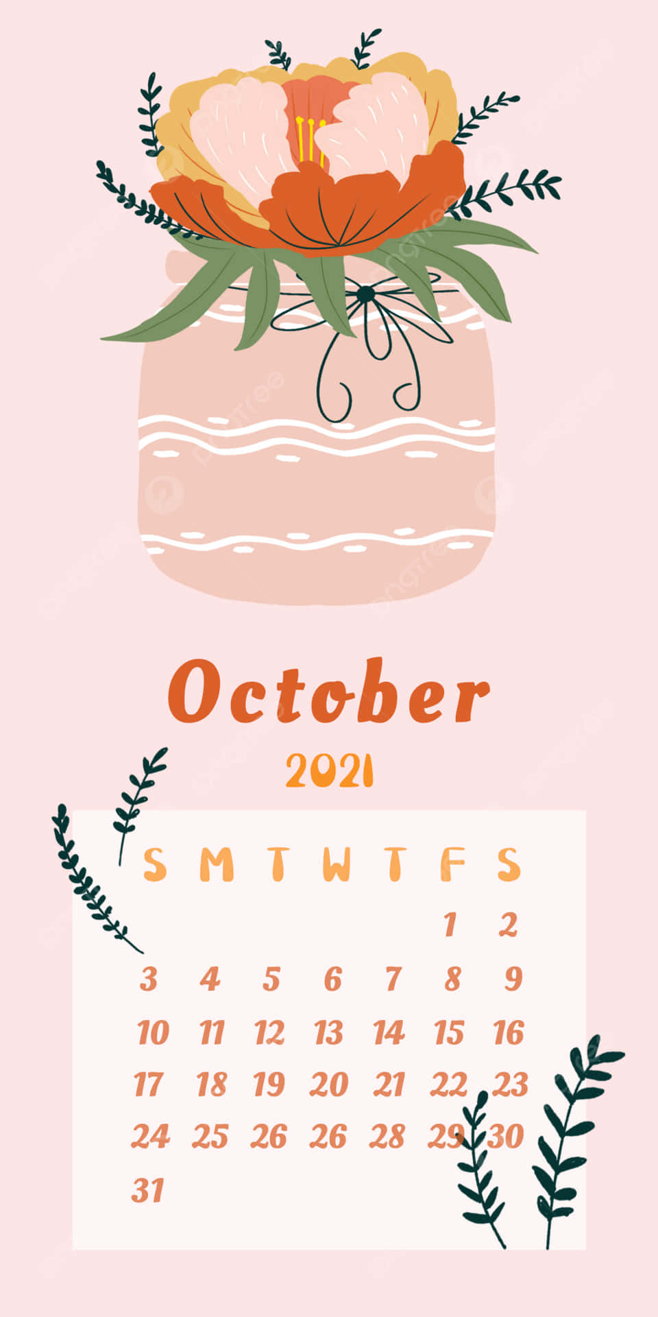 Planlæg frem til oktober 2021 kalender Wallpaper