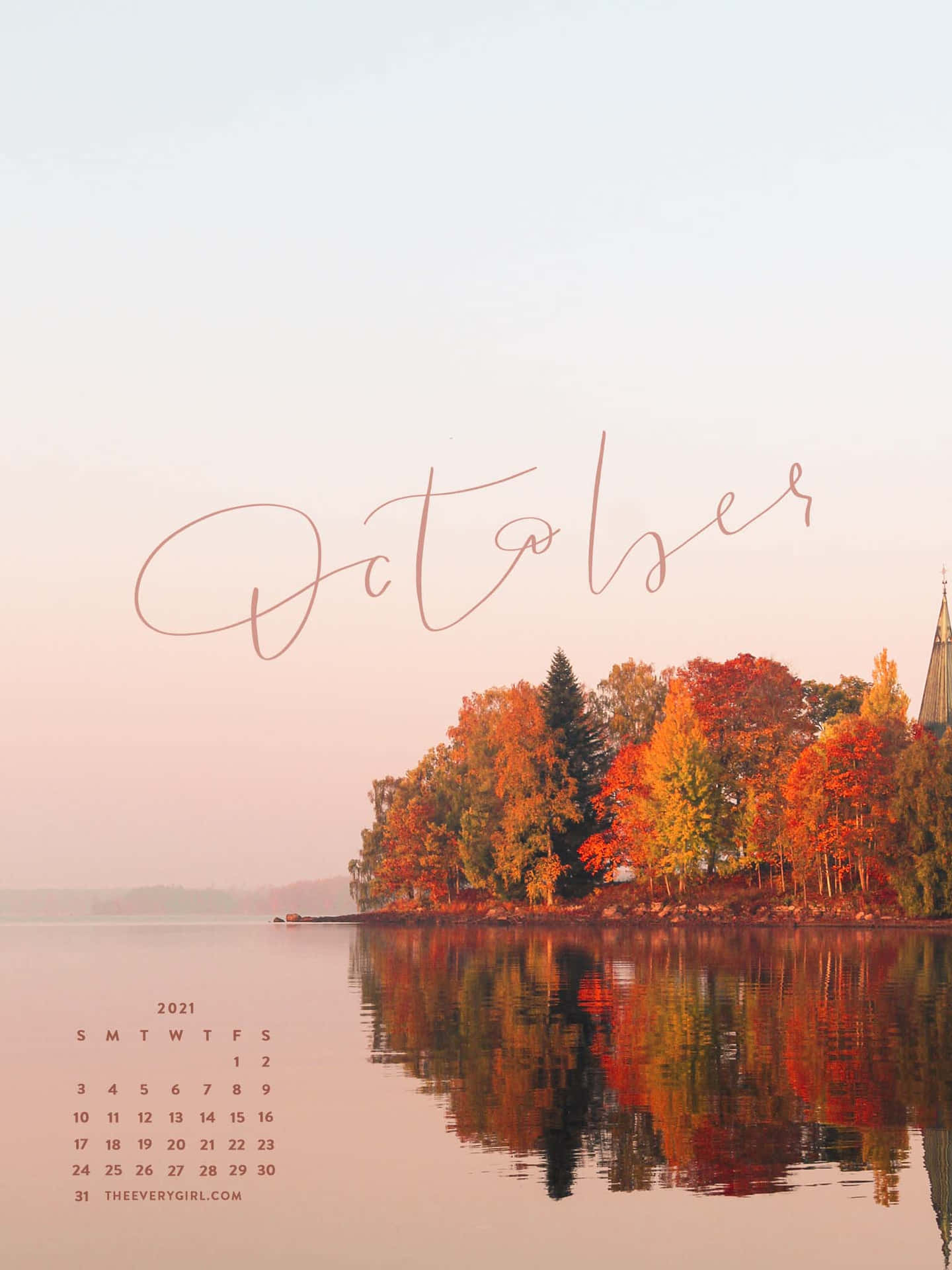 A Calendar With The Word October On It Wallpaper