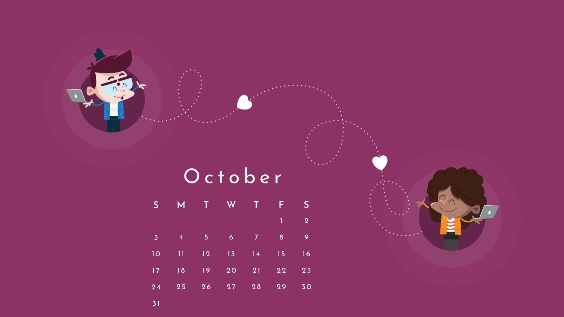 Oktober kalender tapet - HD tapeter Wallpaper