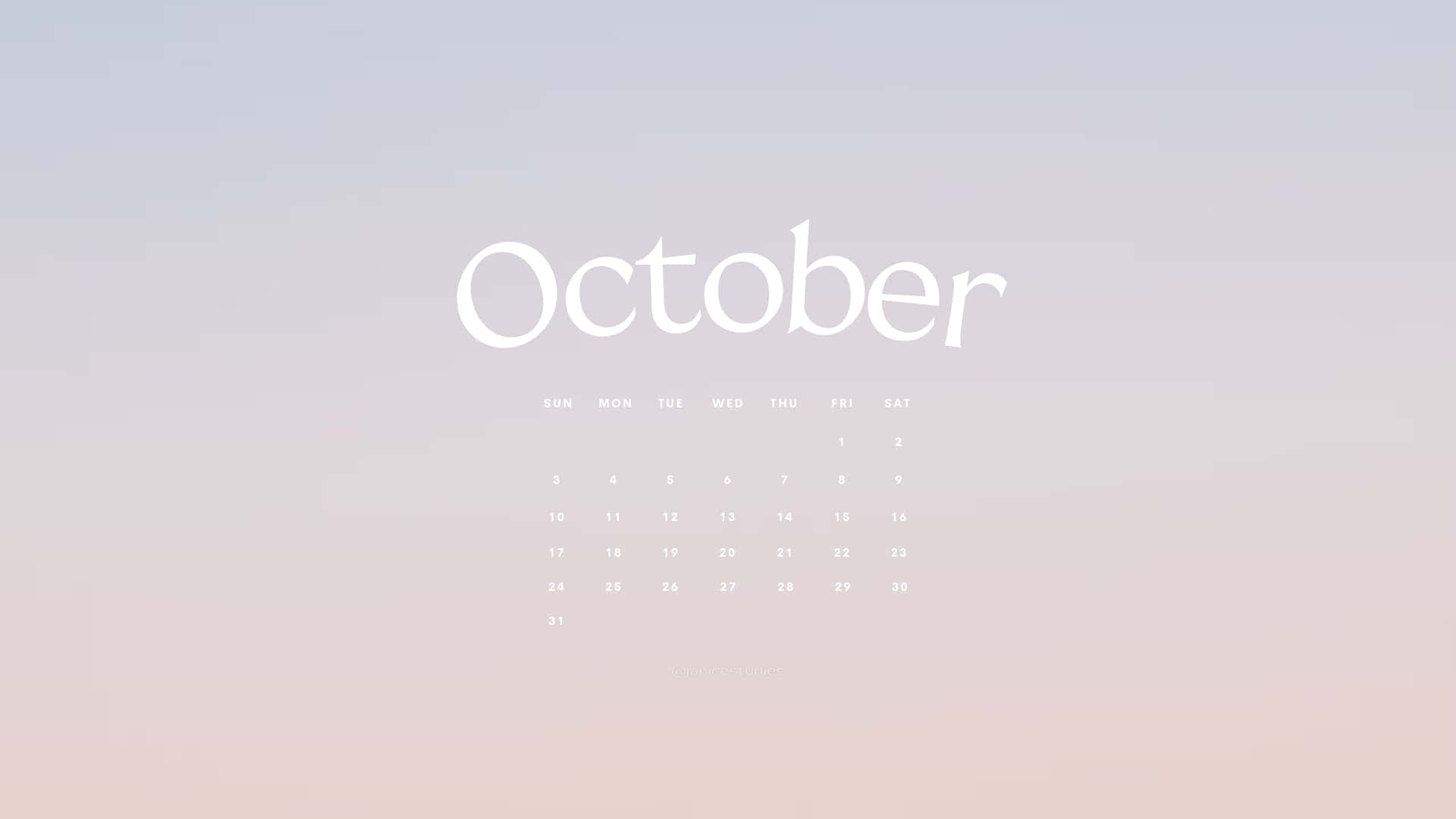 Oktober tapet med ordet oktober spredt ud Wallpaper