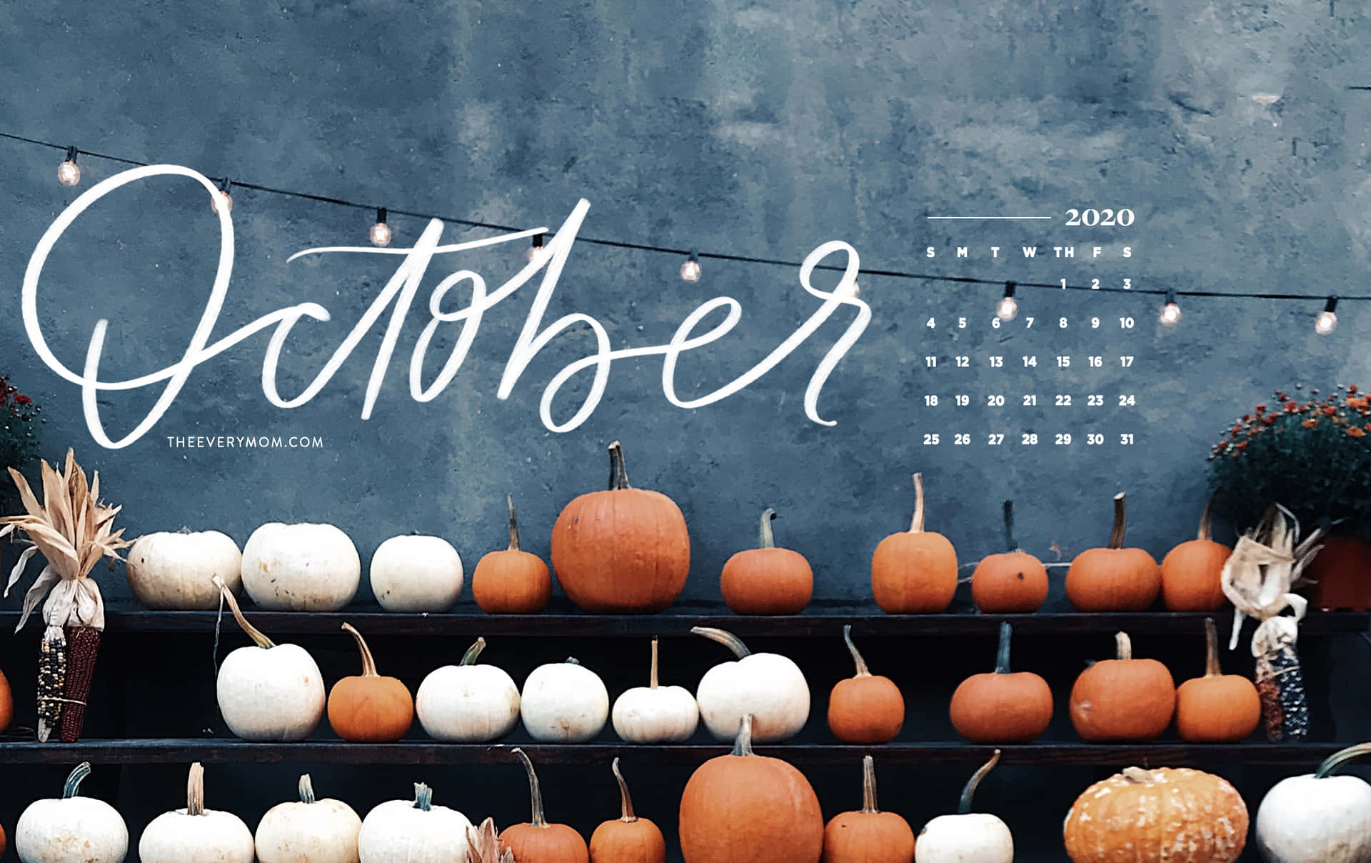 Oktober 2019 kalender med gourmeter og gourmeter Wallpaper