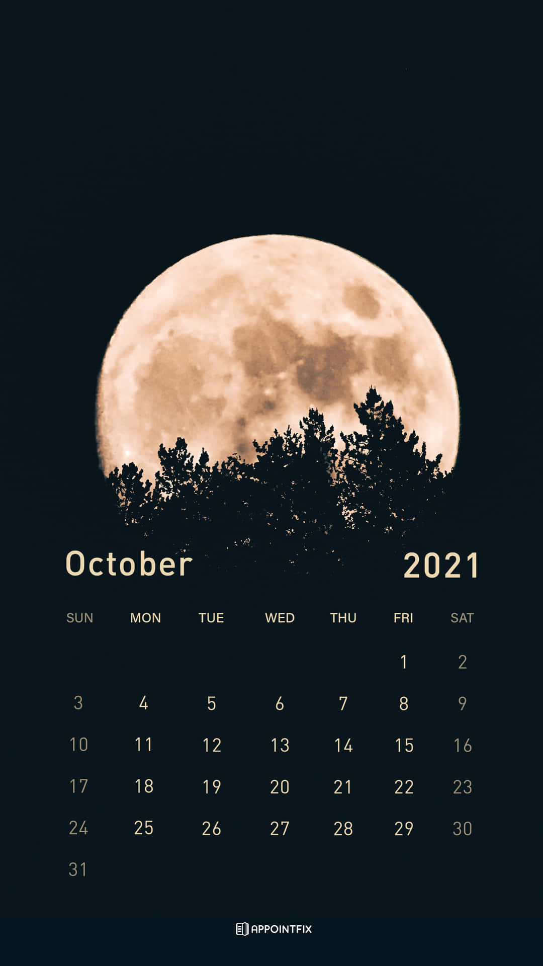 October 2021 Calendar Wallpaper