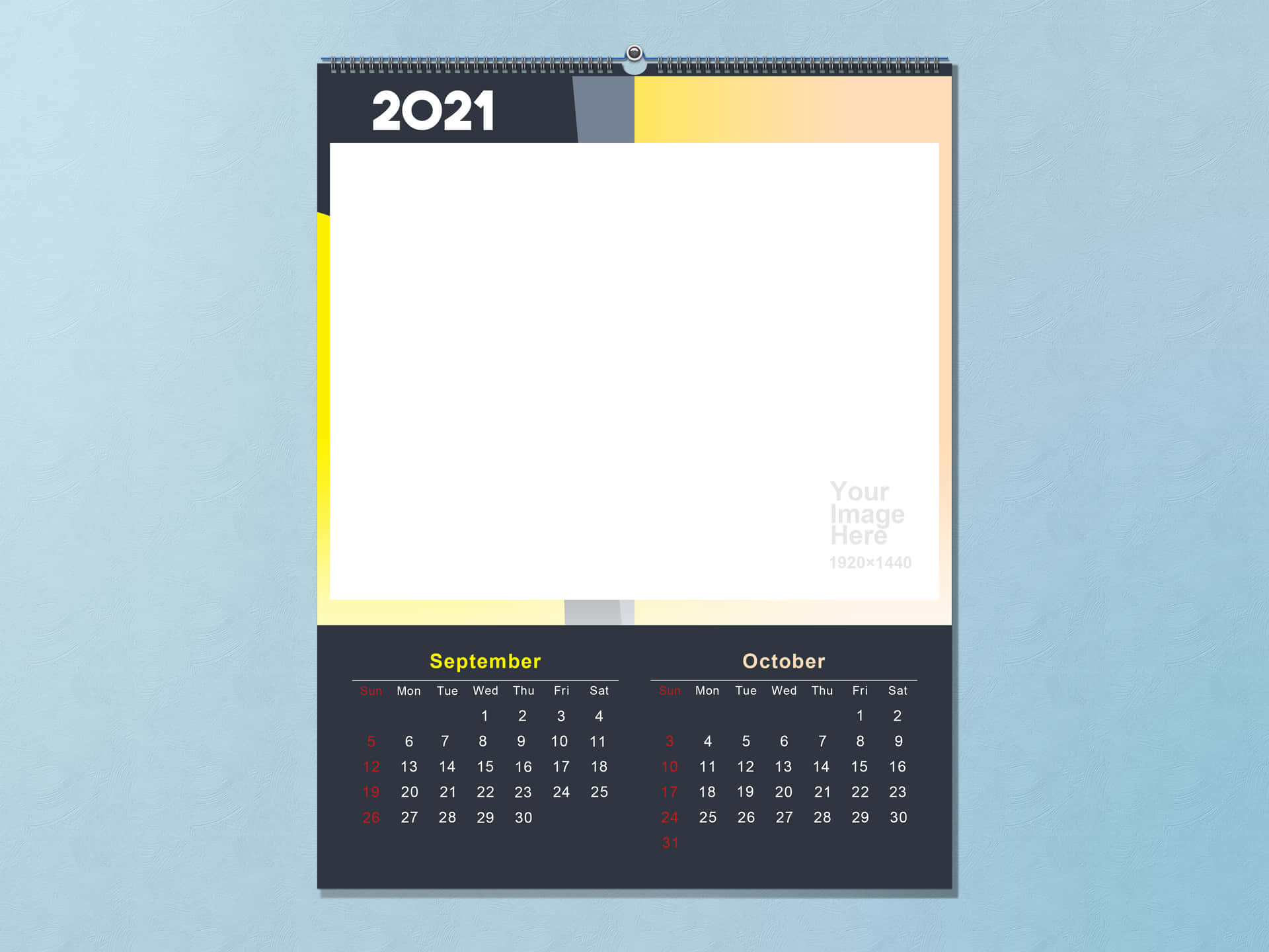 En kalender med et tomt rum, hvor du kan skrive specielle begivenheder ind. Wallpaper