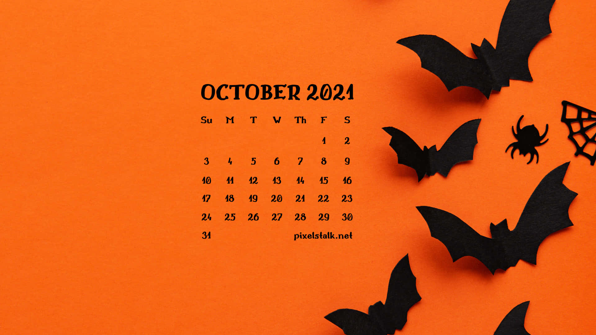 Oktober 2021 kalender blomst mønster Wallpaper