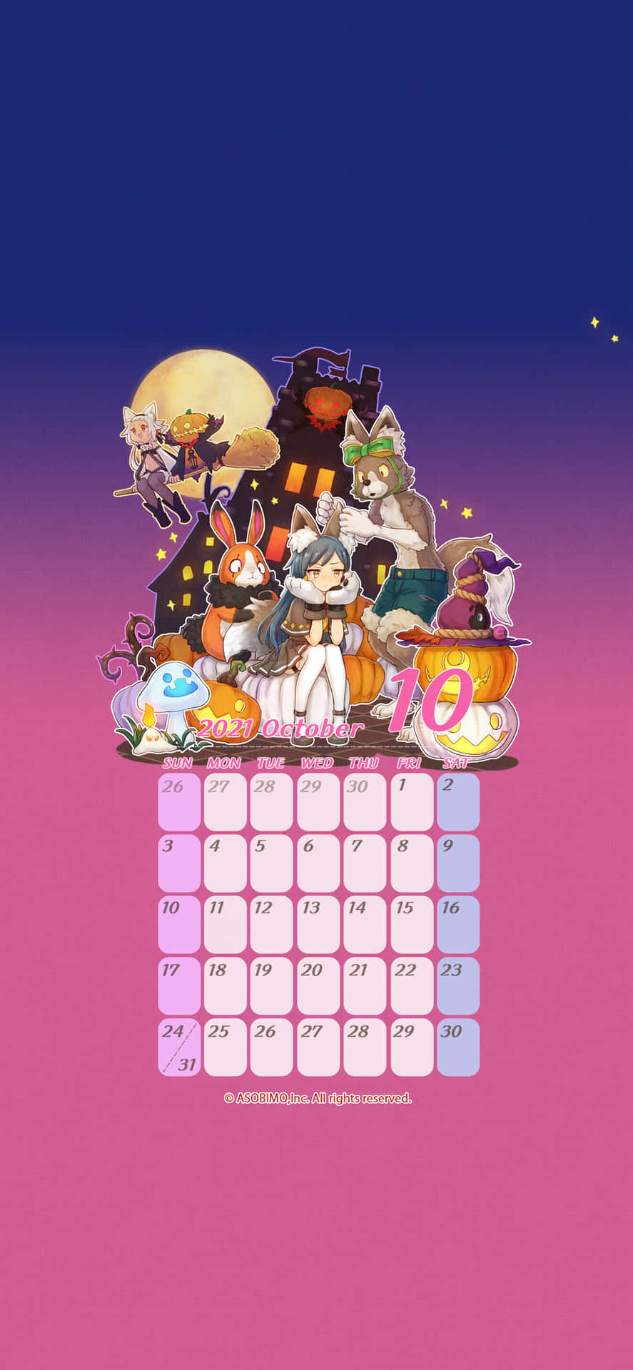 A Calendar With A Cartoon Character On It Wallpaper