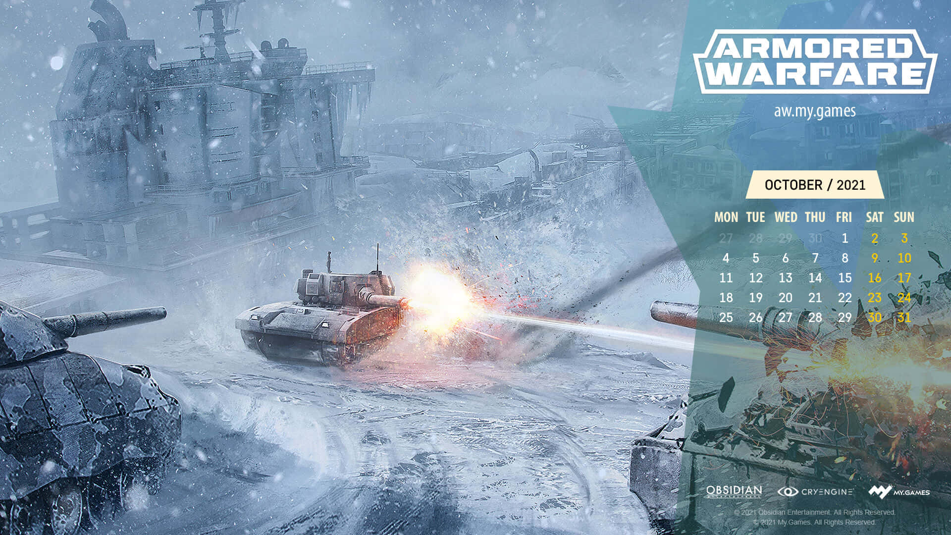 A Calendar With The Word Armored Warfare Wallpaper