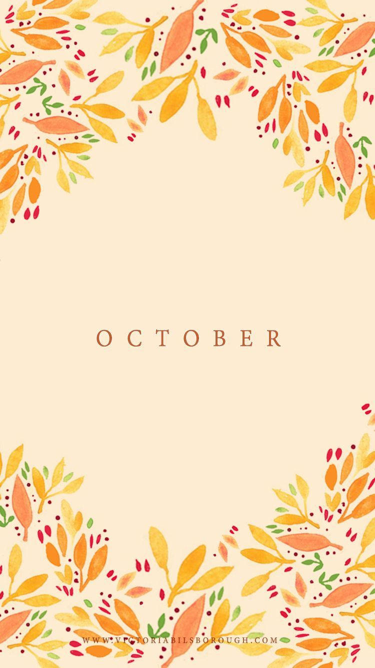 October Aesthetic Text Art Wallpaper