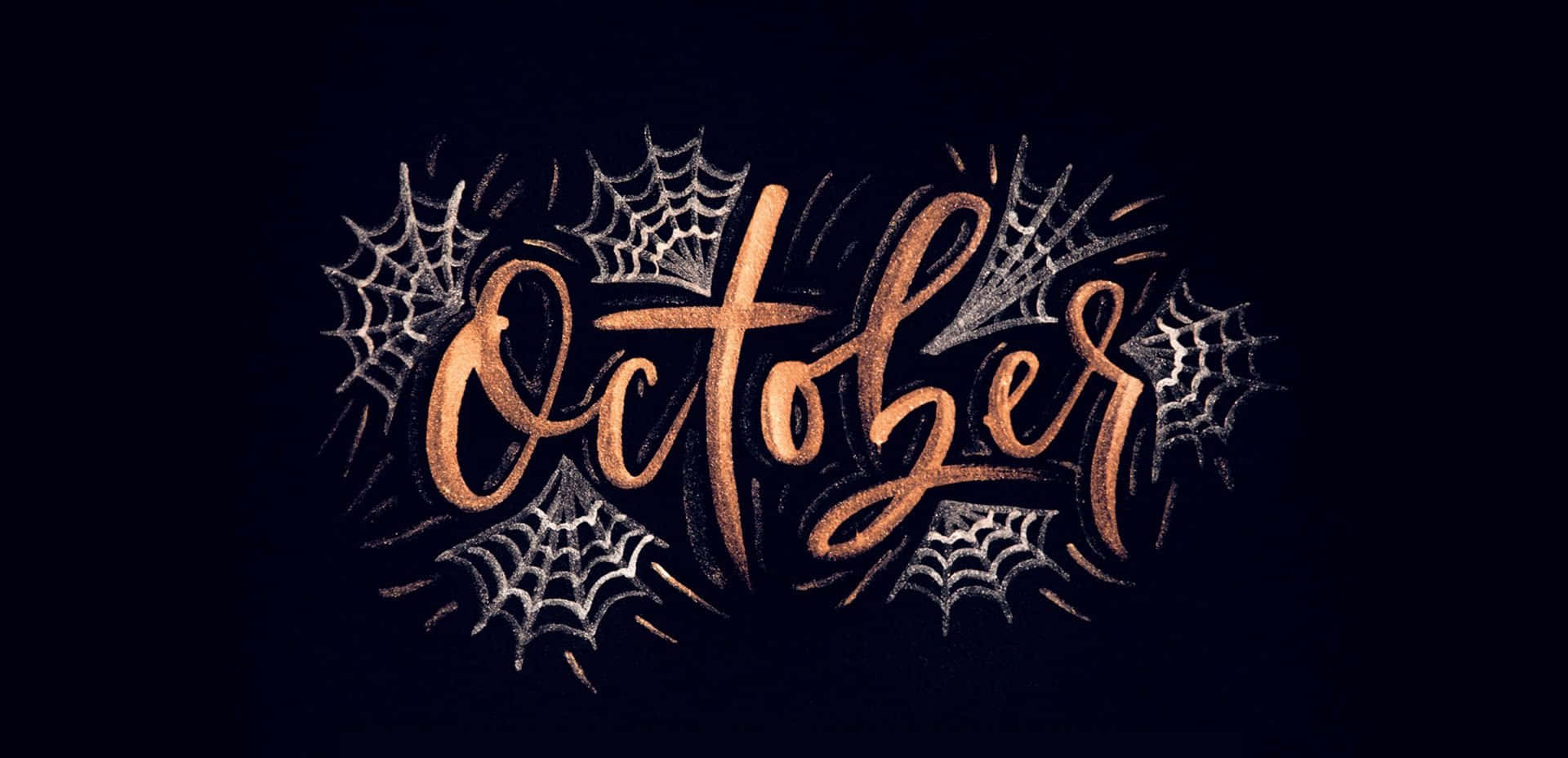 October Aesthetic Black Widescreen Wallpaper