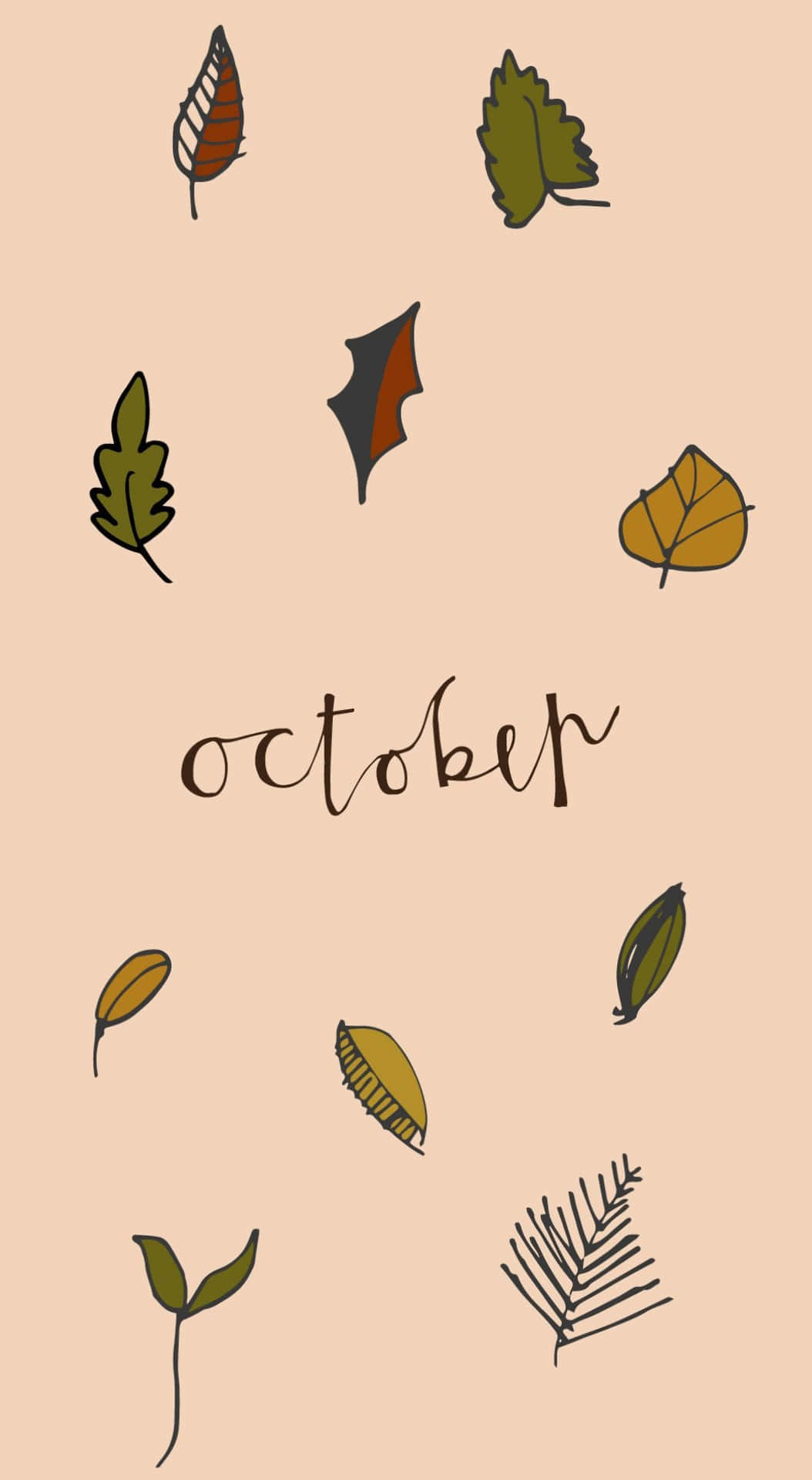 October Aesthetic Autumn Leaves Wallpaper