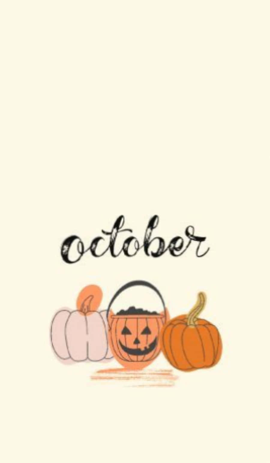 October Aesthetic Halloween Pumpkins Wallpaper