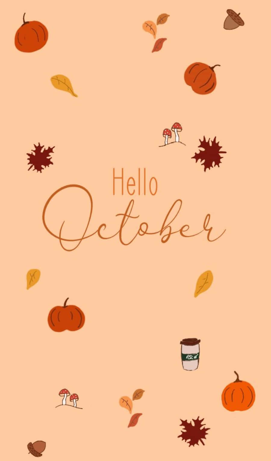 October Aesthetic Peach Cover Wallpaper