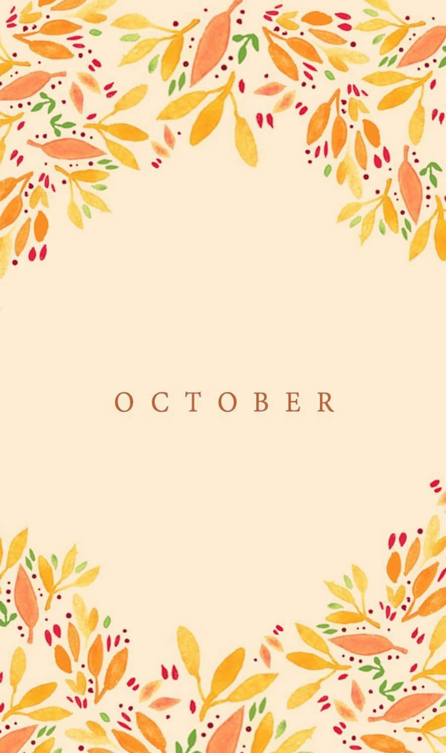 Oktober baggrund med farverige blade og løvfald Wallpaper