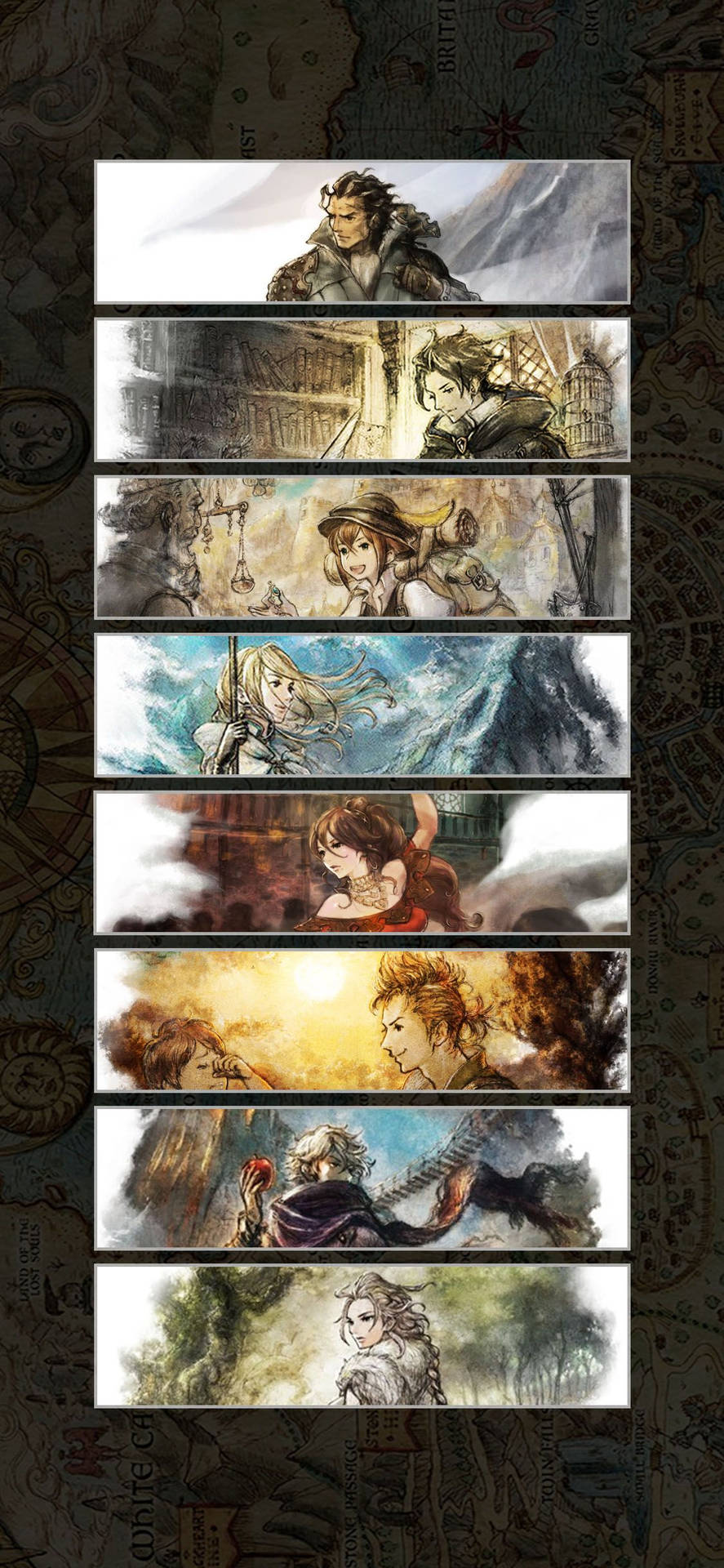 Octopath Traveler Characters Collage Wallpaper