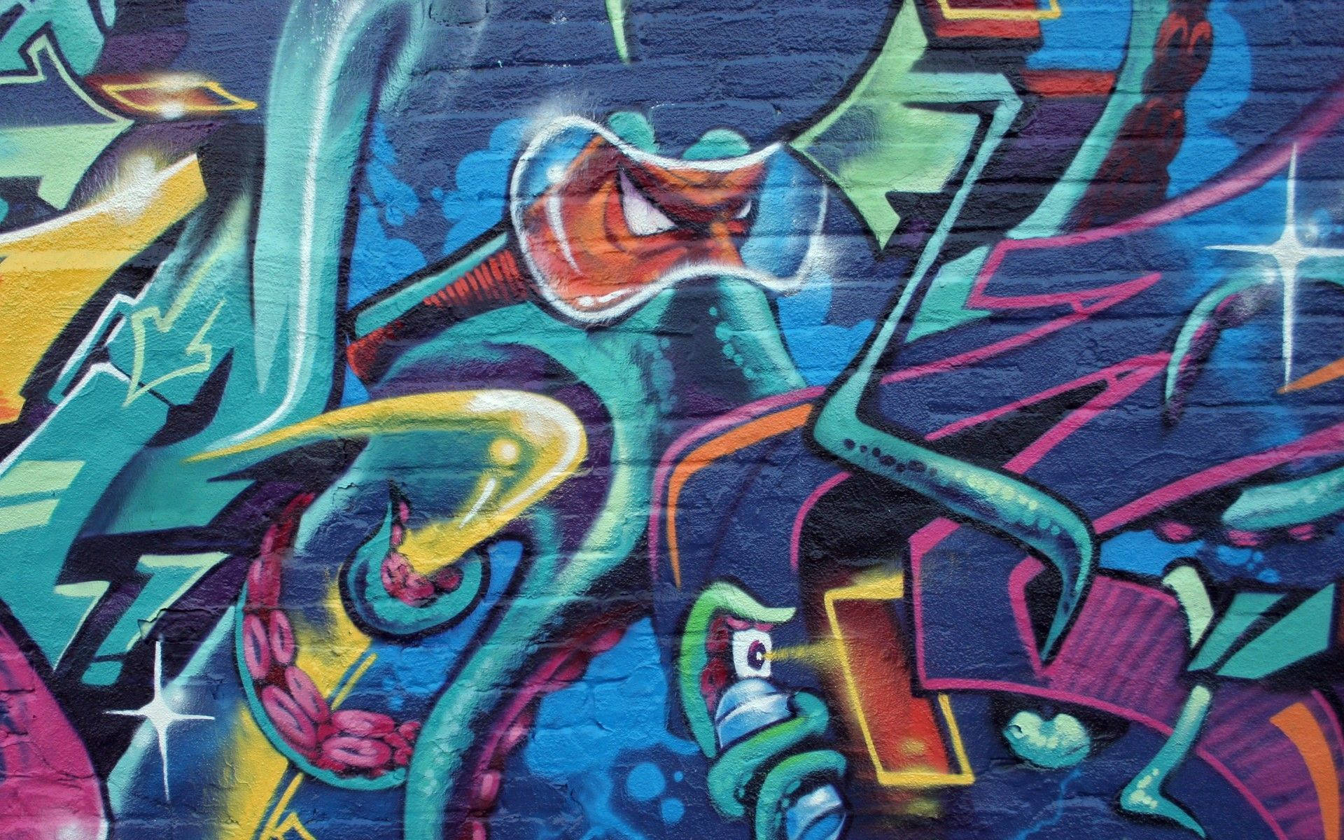Octopus Graffiti Laptop Background