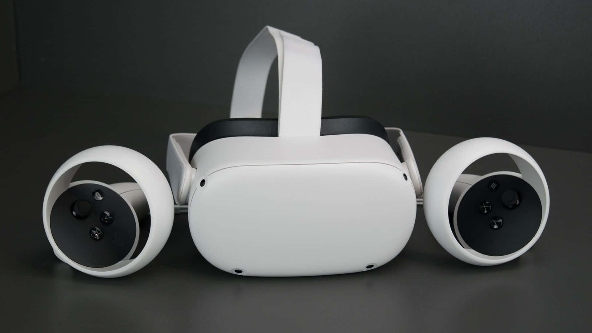 A White And Black Vr Headset On A Table