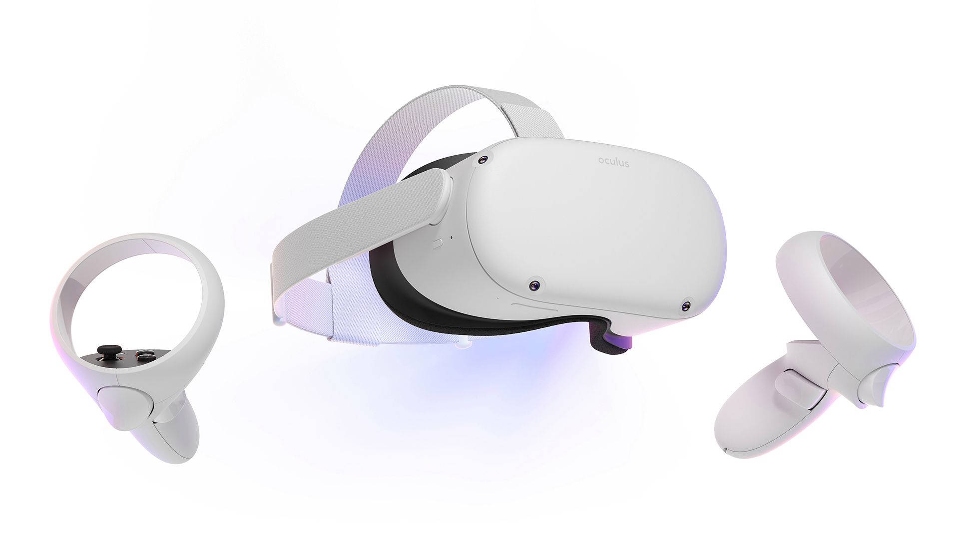 Illuminated Oculus Quest 2 Virtual Reality Headset Wallpaper