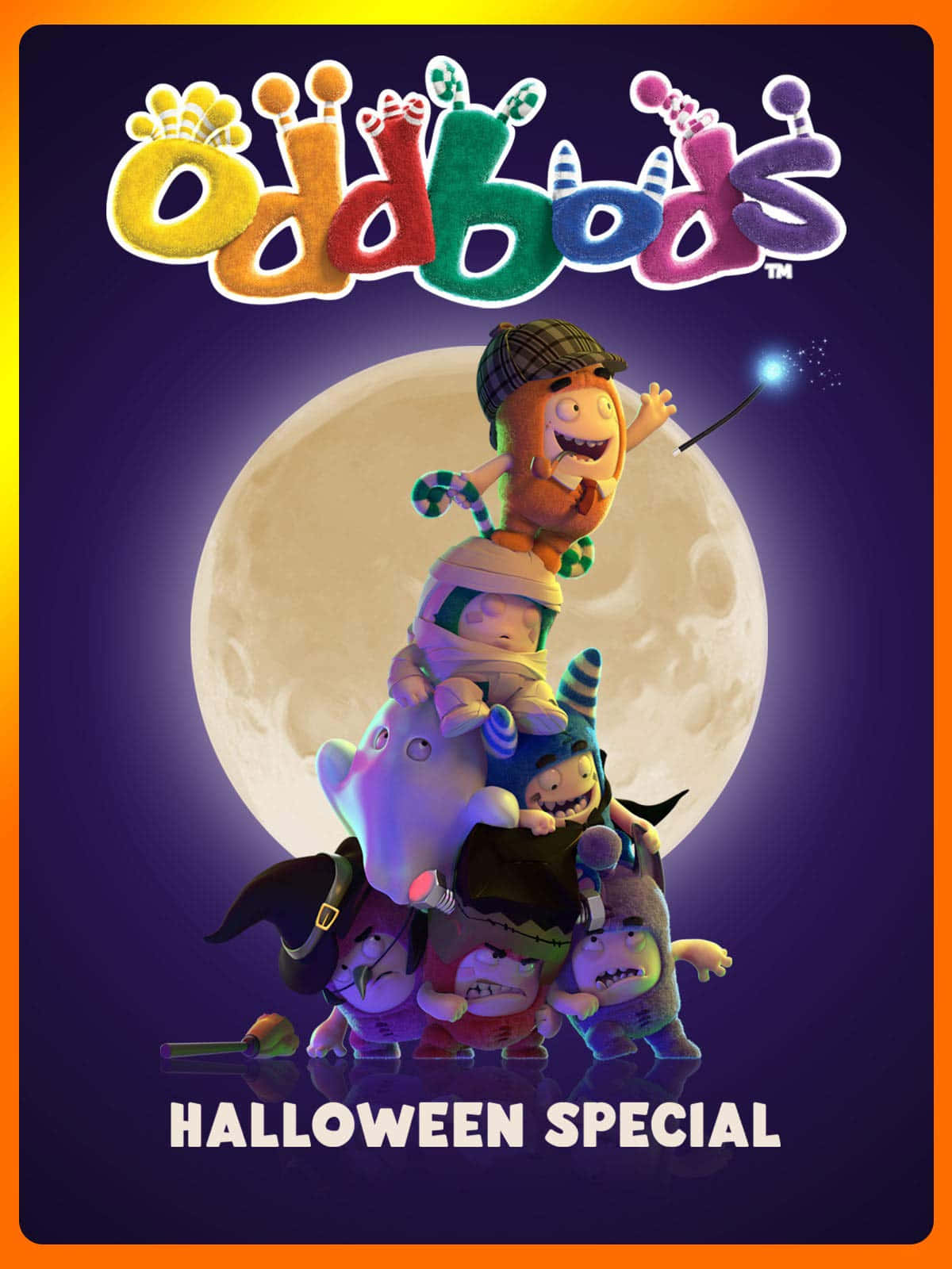 En plakat for Oddbods' Halloween-særforestilling. Wallpaper