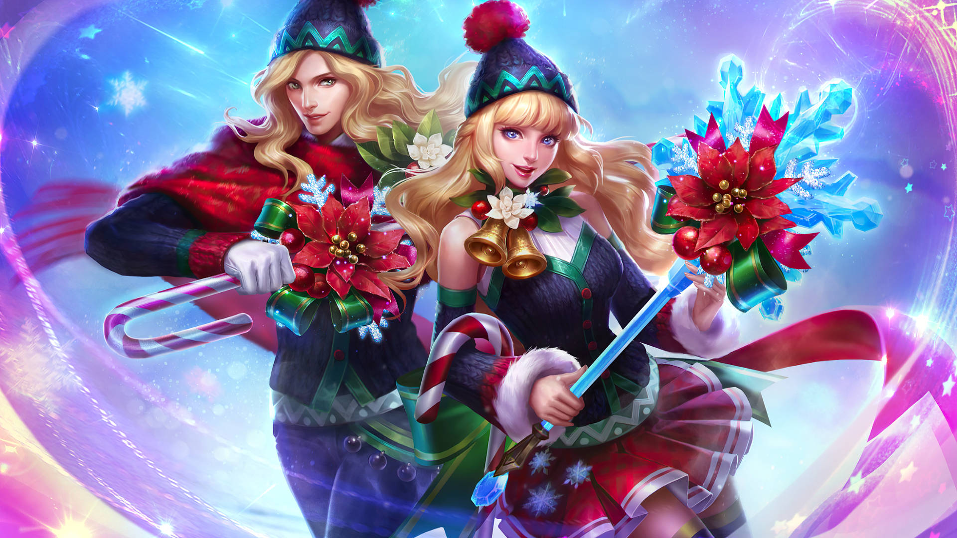Odette And Lancelot Mobile Legend Christmas Carnival Wallpaper
