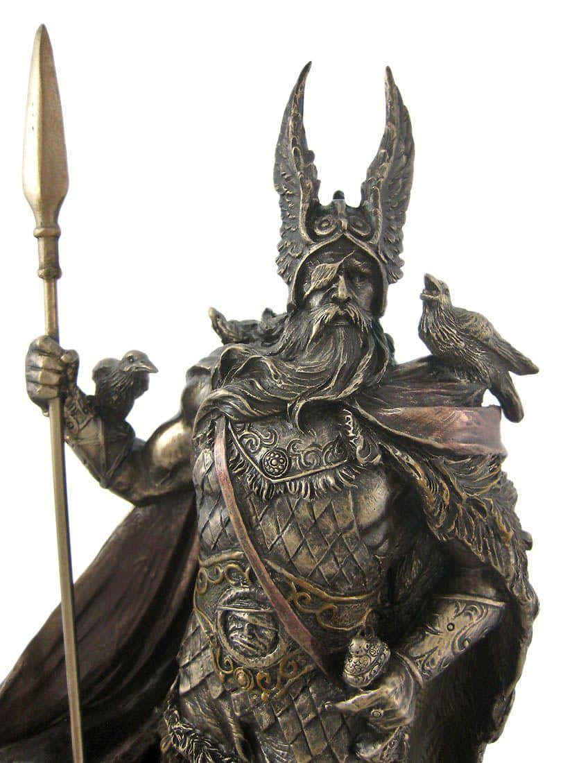 Figurine De Statue Du Dieu Nordique Odin Fond d'écran