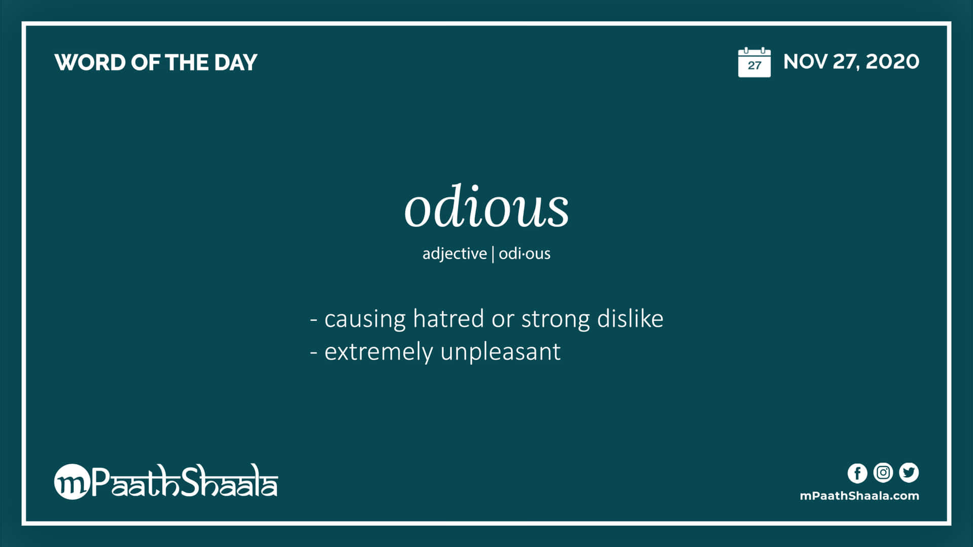 Odious Word Of The Day Wallpaper