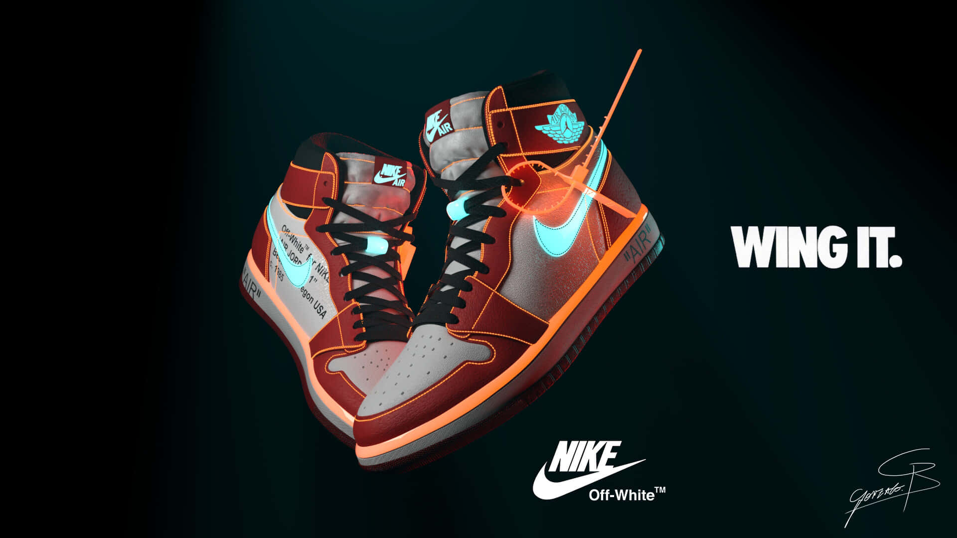 A Pair Of Sneakers With The Words Wing It On Them Wallpaper