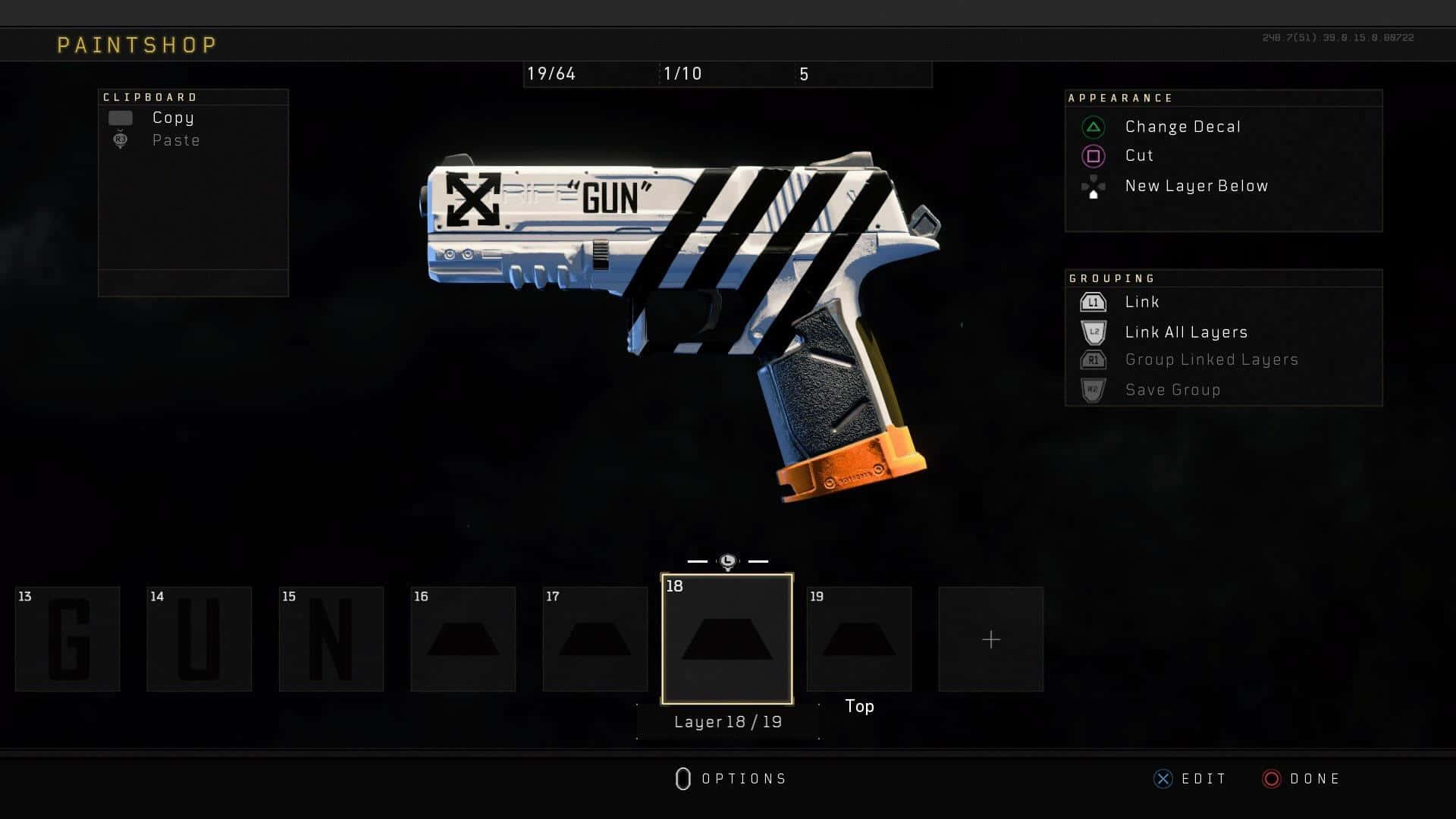 Et skærmbillede af et gevær i spillet Wallpaper