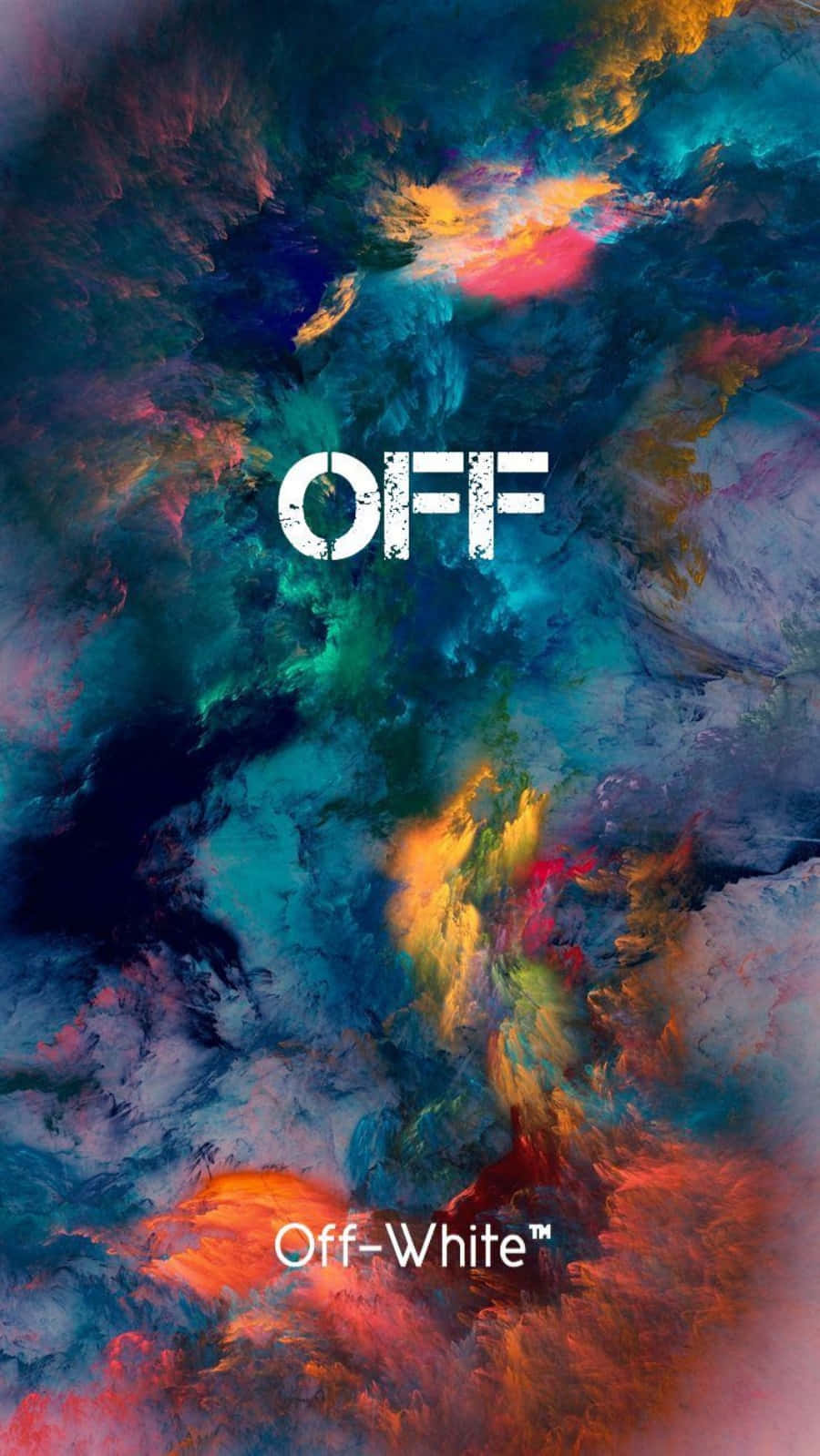Colorful Smoke Off White iPhone 11 Wallpaper
