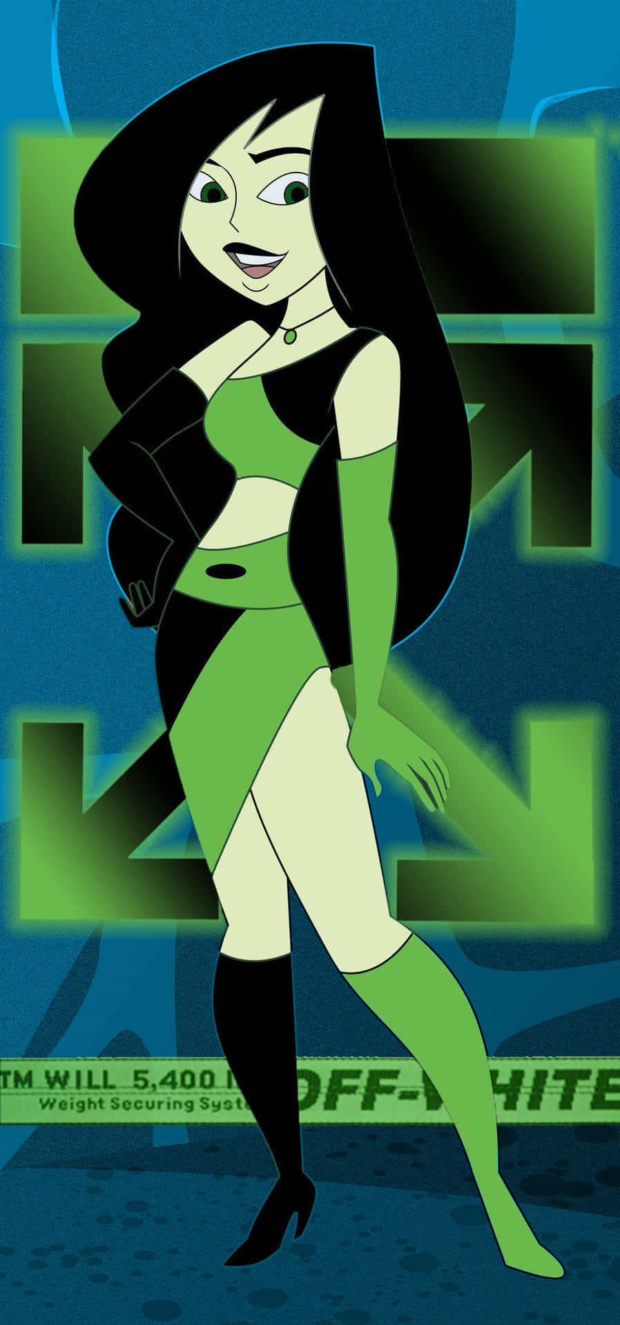 Kim Possible Shego In Off-white Auf Dem Iphone. Wallpaper