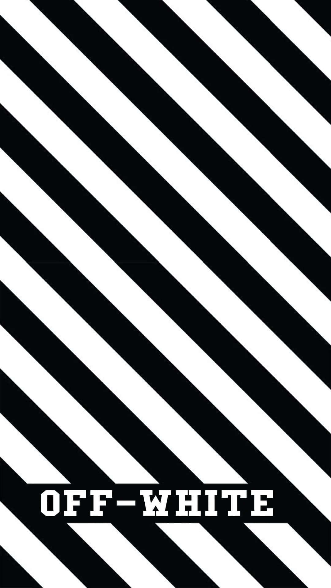 Schwarzesund Weißes Streifenmuster Auf Einem Iphone In Off-white Wallpaper
