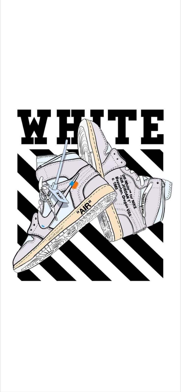 White hot electric style! Breaking boundaries with the Off White Jordan 1 sneaker. Wallpaper
