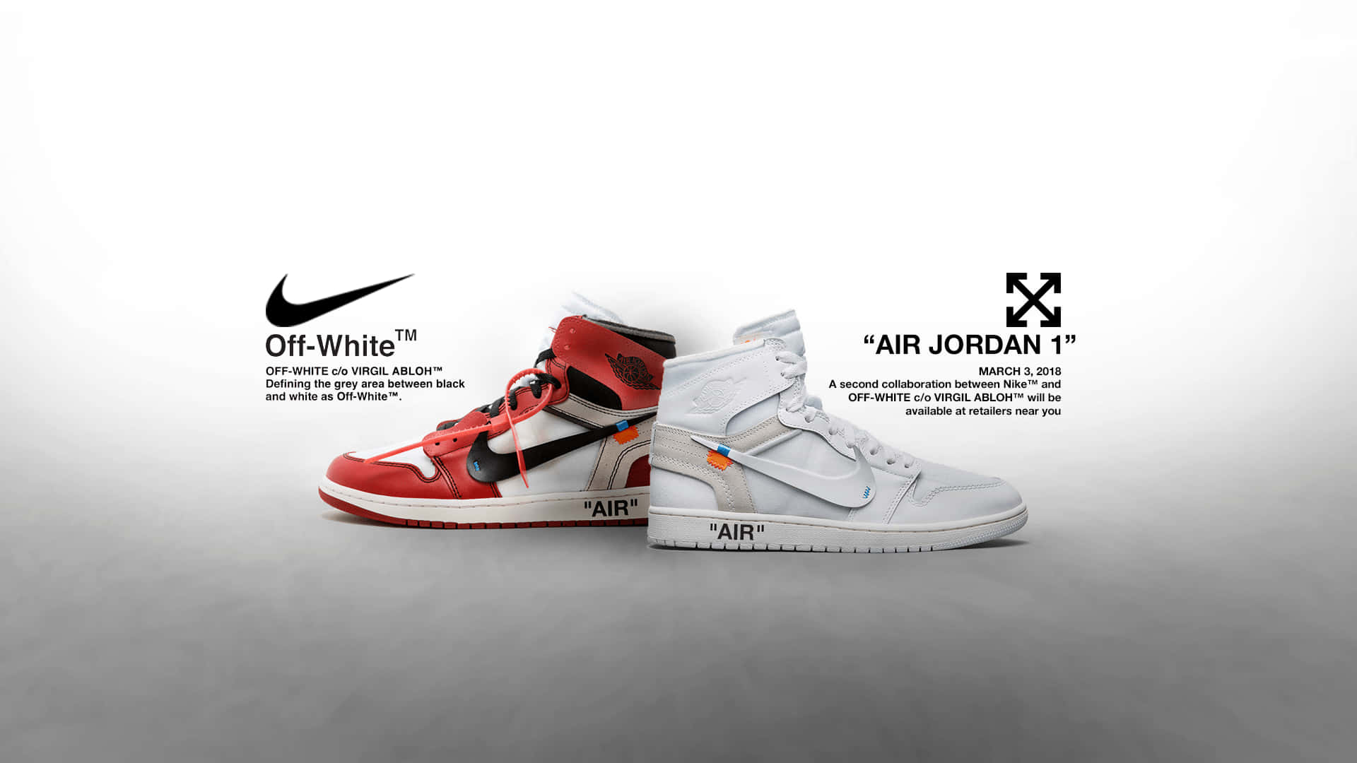 Обои с Nike Air Jordan 1 off White
