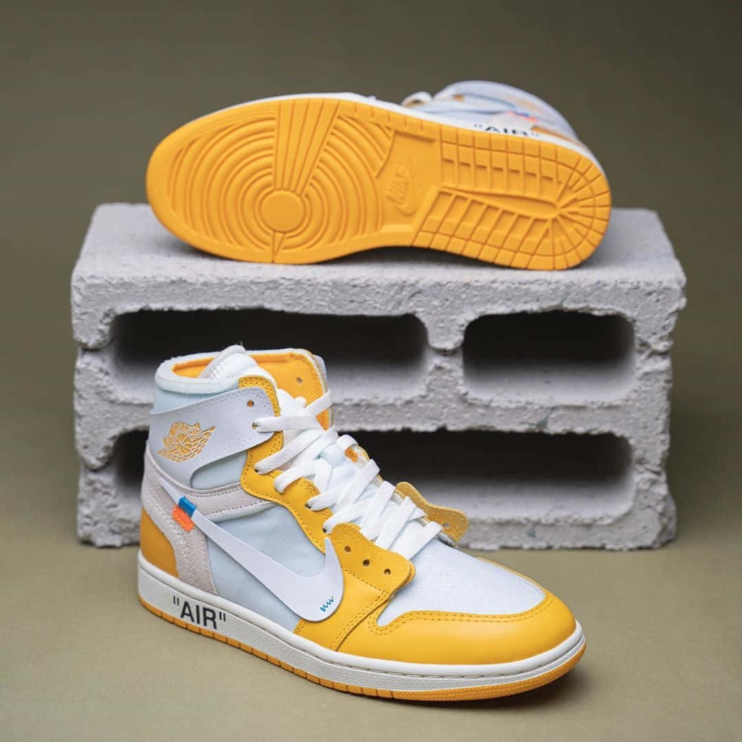 Step up your sneaker game with the Off White Jordan 1 Wallpaper