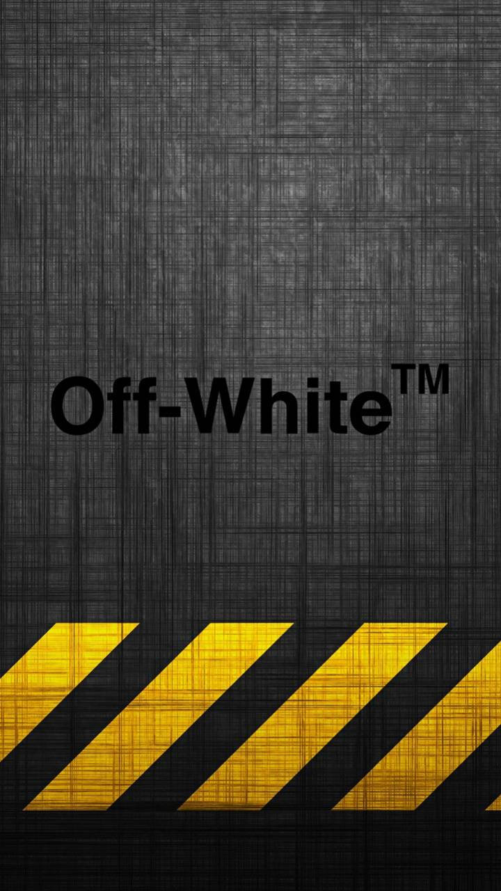 Off White Logo Barricade Tape Wallpaper