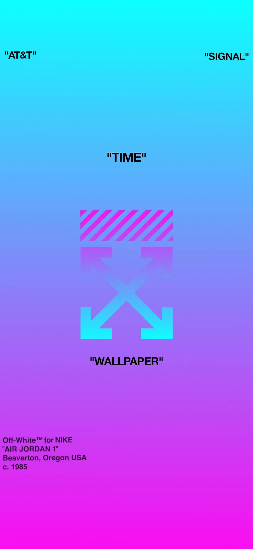 Offwhite Logo Retro Wave Farben Wallpaper