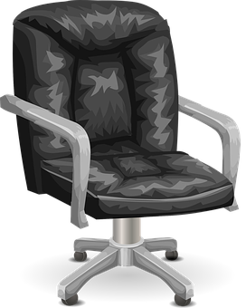 Office Chair Black Illustration PNG