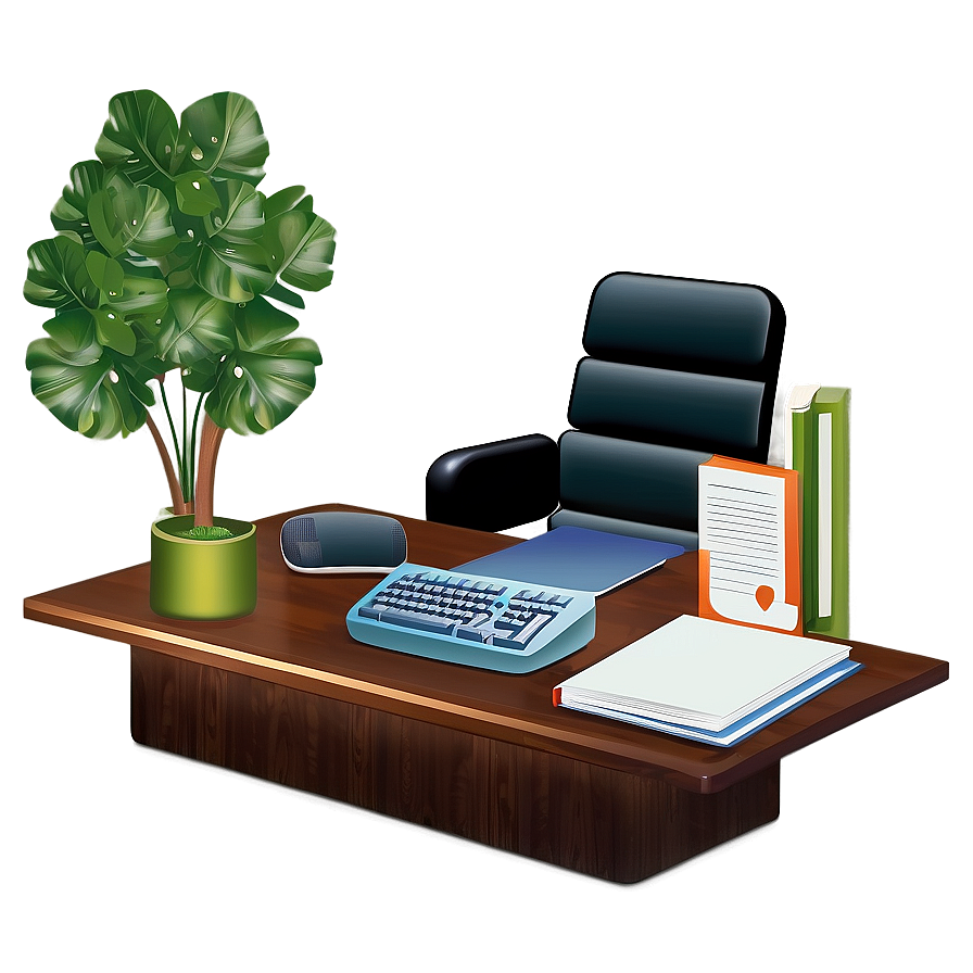 Office Desk Decoration Png Wba PNG