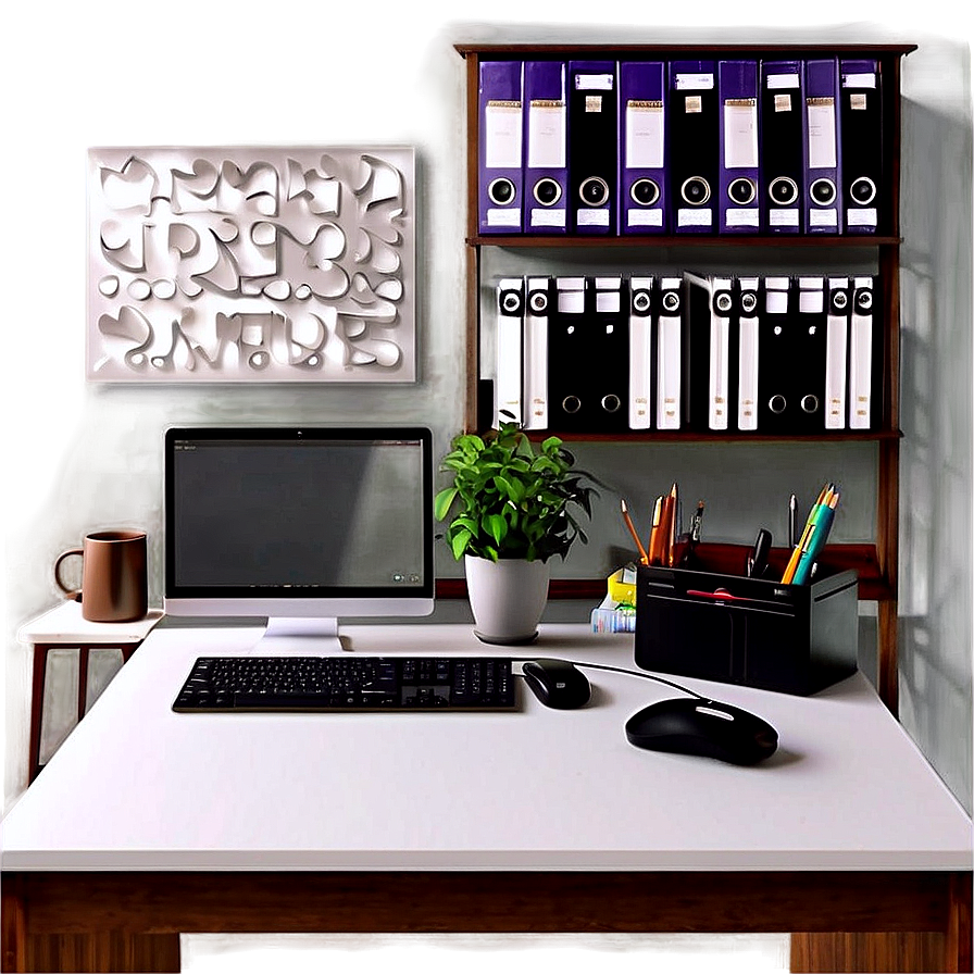 Office Desk Setup Ideas Png Fcr18 PNG