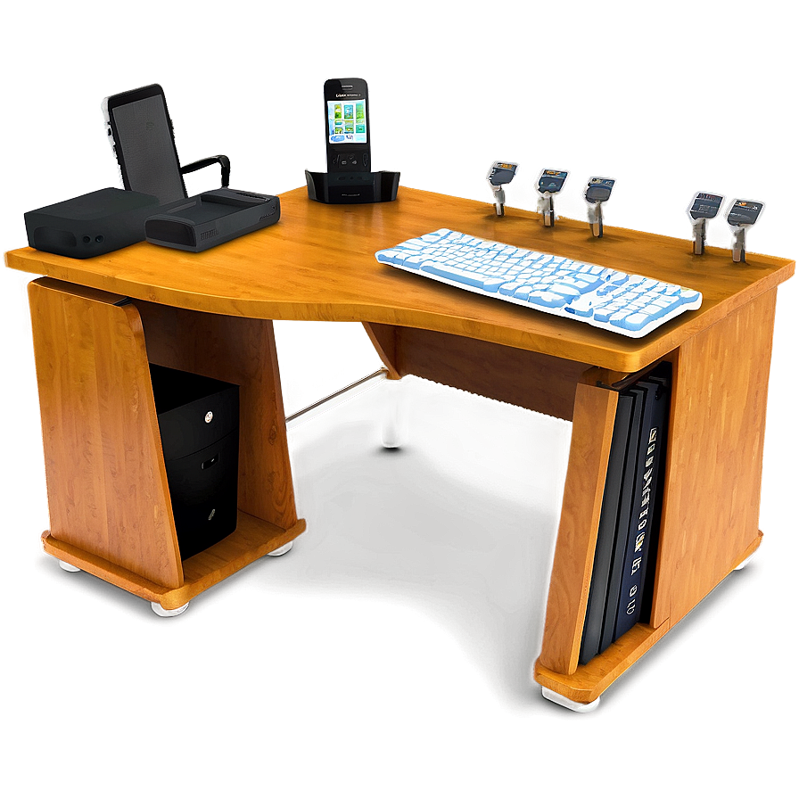 Office Desk With Keyboard Tray Png Tou PNG