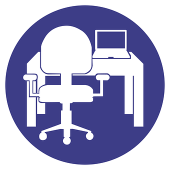 Office Deskand Chair Icon PNG