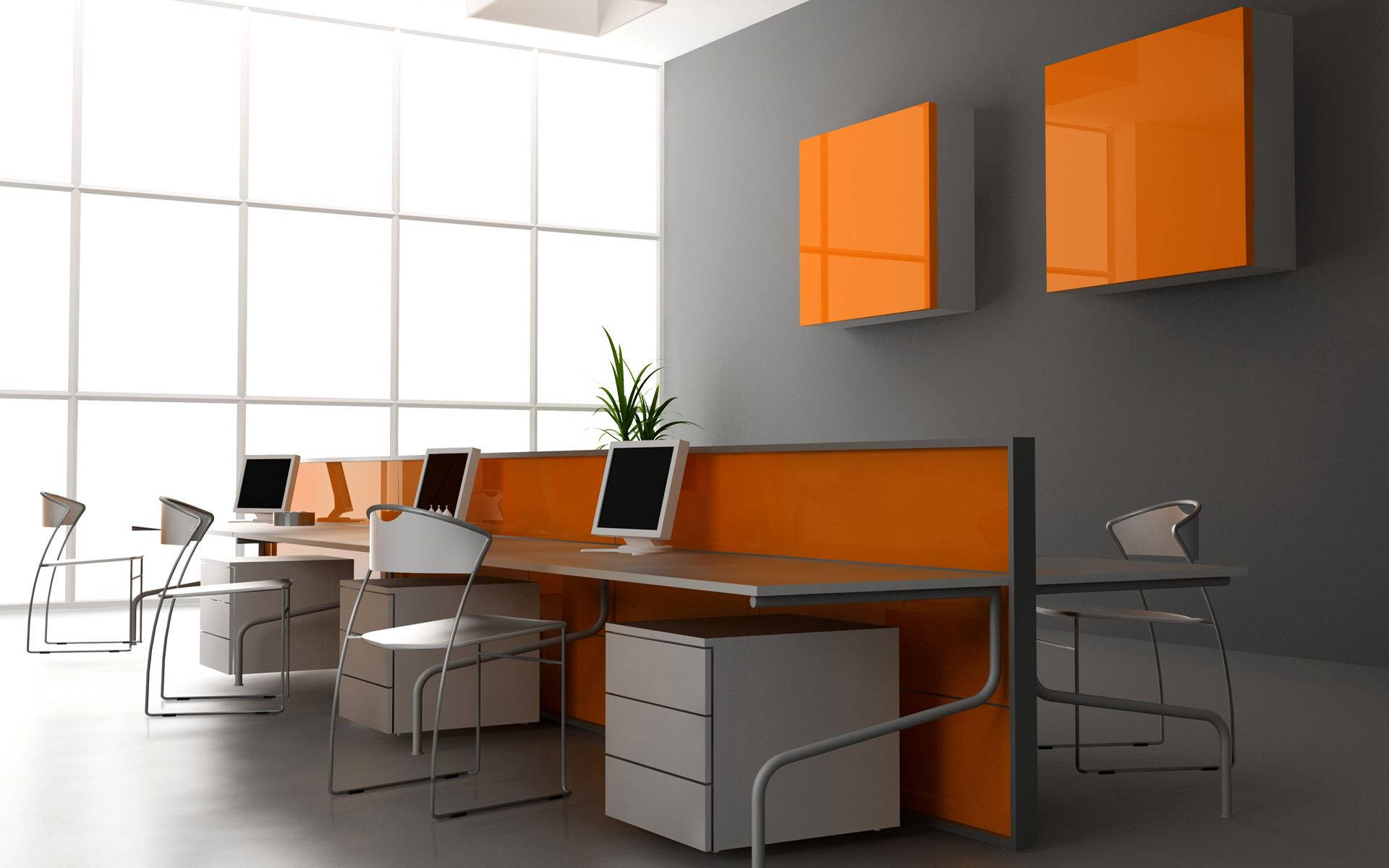 Modern Office Workspace Wallpaper